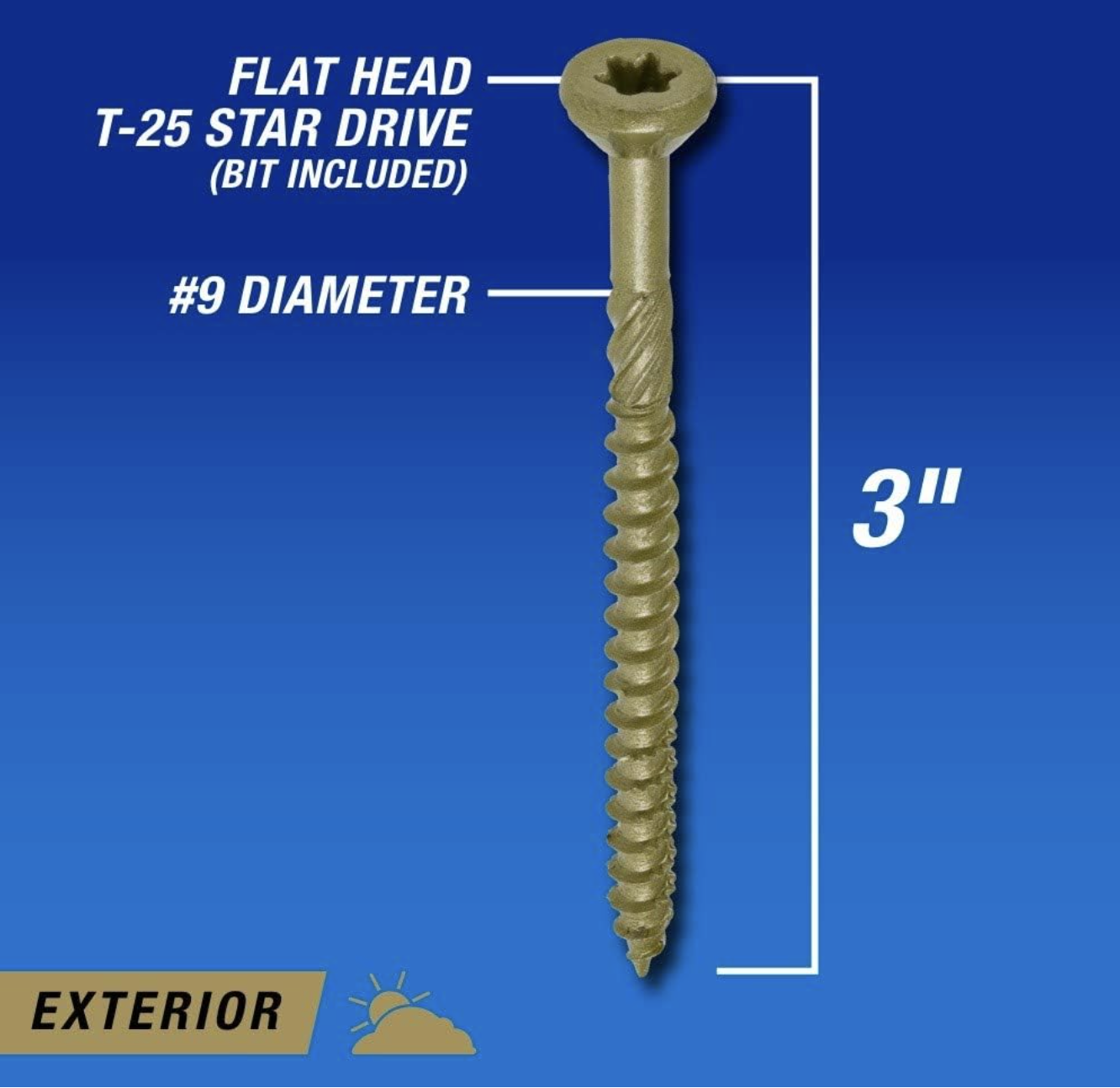 Power Pro Exterior Wood Deck Screws 9" x 3" - 2,000 pcs.