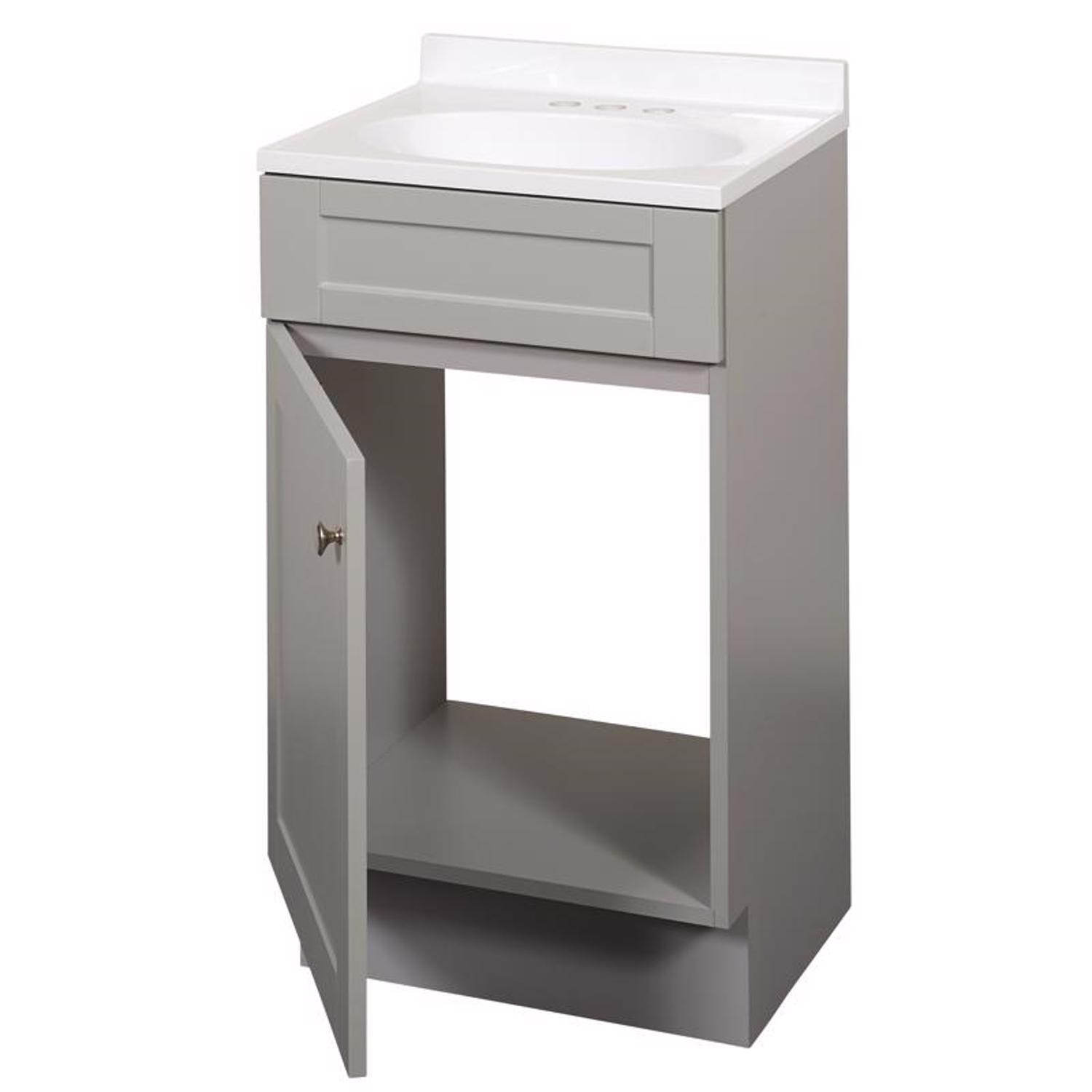 Zenna Home Single Gray Bathroom Vanity 18 in. W X 16 in. D X 35 in. H