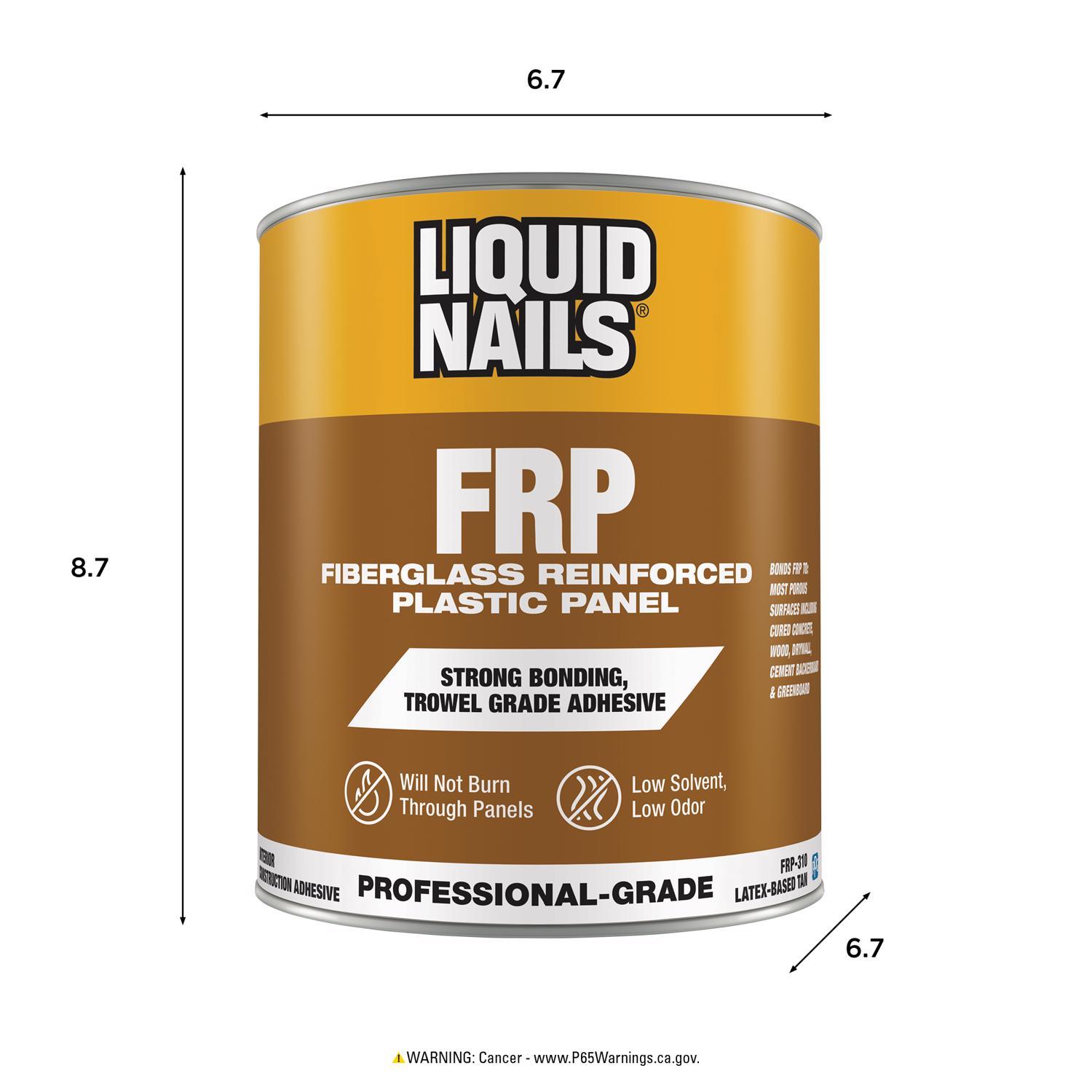 Liquid Nails FRP Fiberglass Reinforced Plastic Panel High Strength Acrylic Latex Off White Adhesive