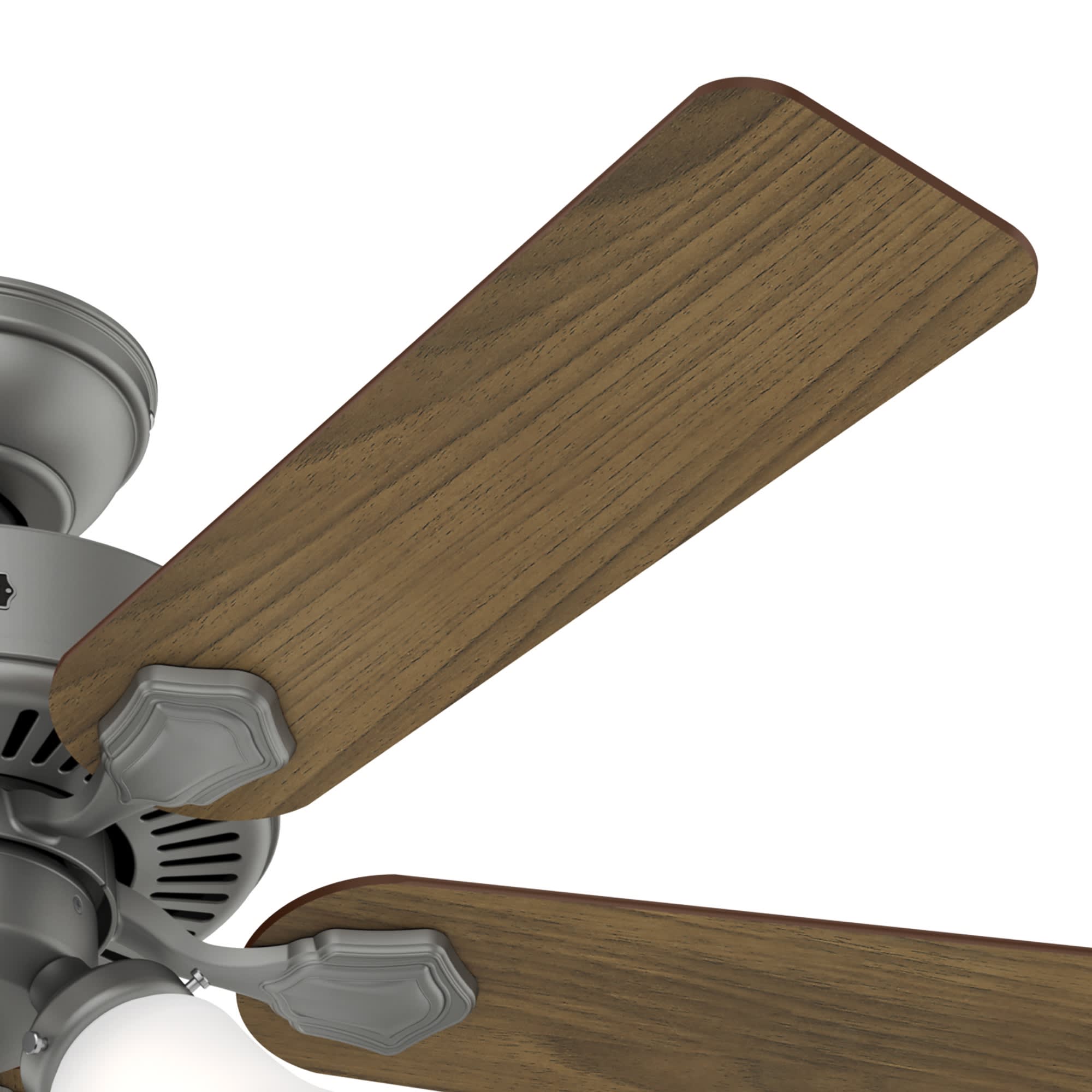 Hunter Fan Swanson 44 inch Matte Silver with Autumn Walnut / Natural Wood Blades Ceiling Fan
