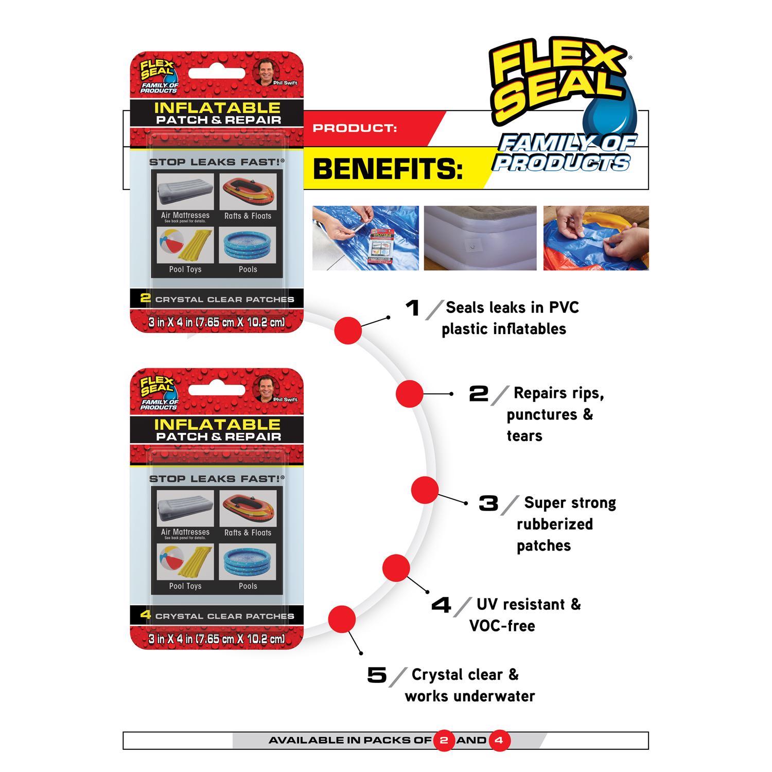 Flex Seal Family of Products Inflatable Patch & Repair 3 in. H X 4 in. L