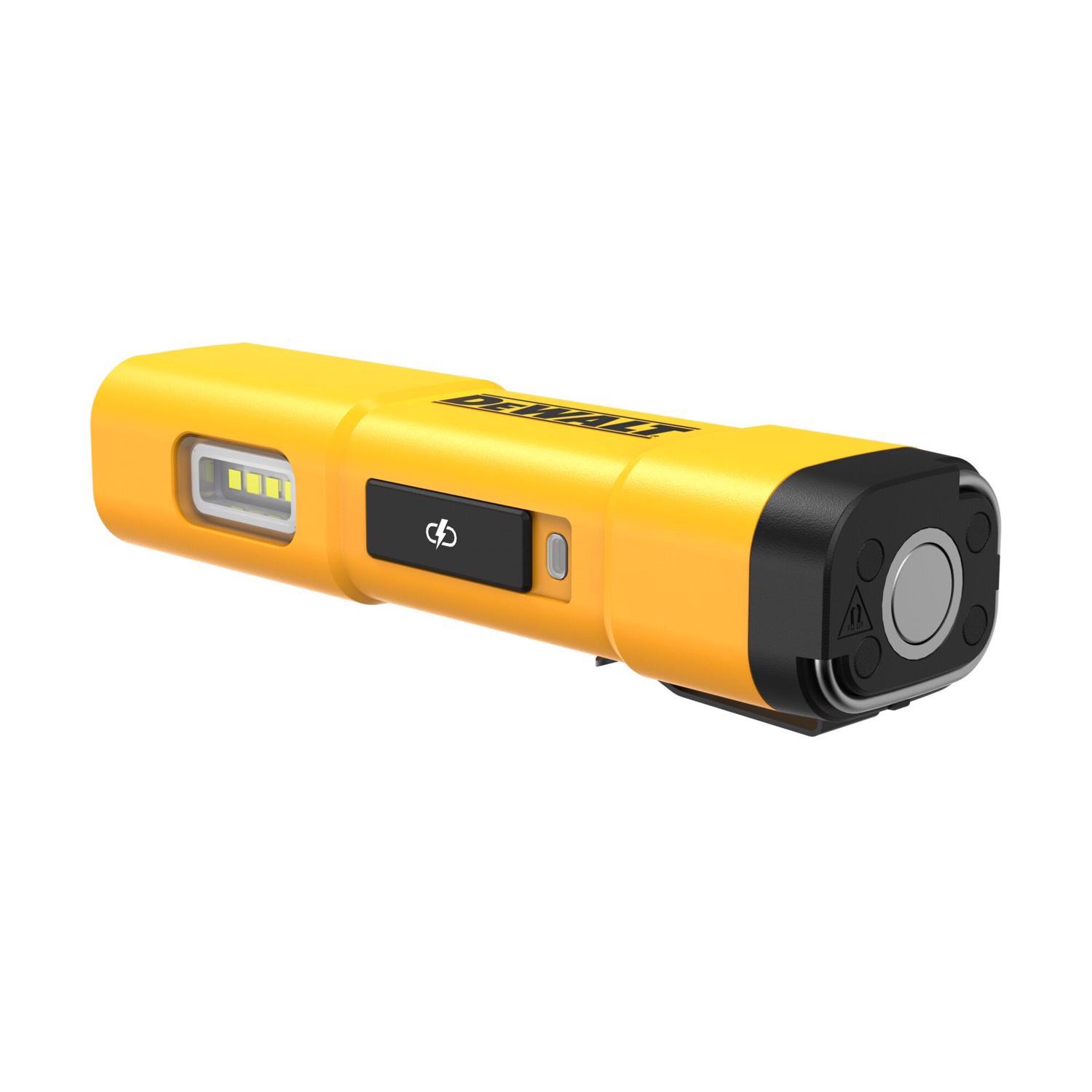 DeWalt 1000 lm Black/Yellow LED Rechargeable USB Flashlight