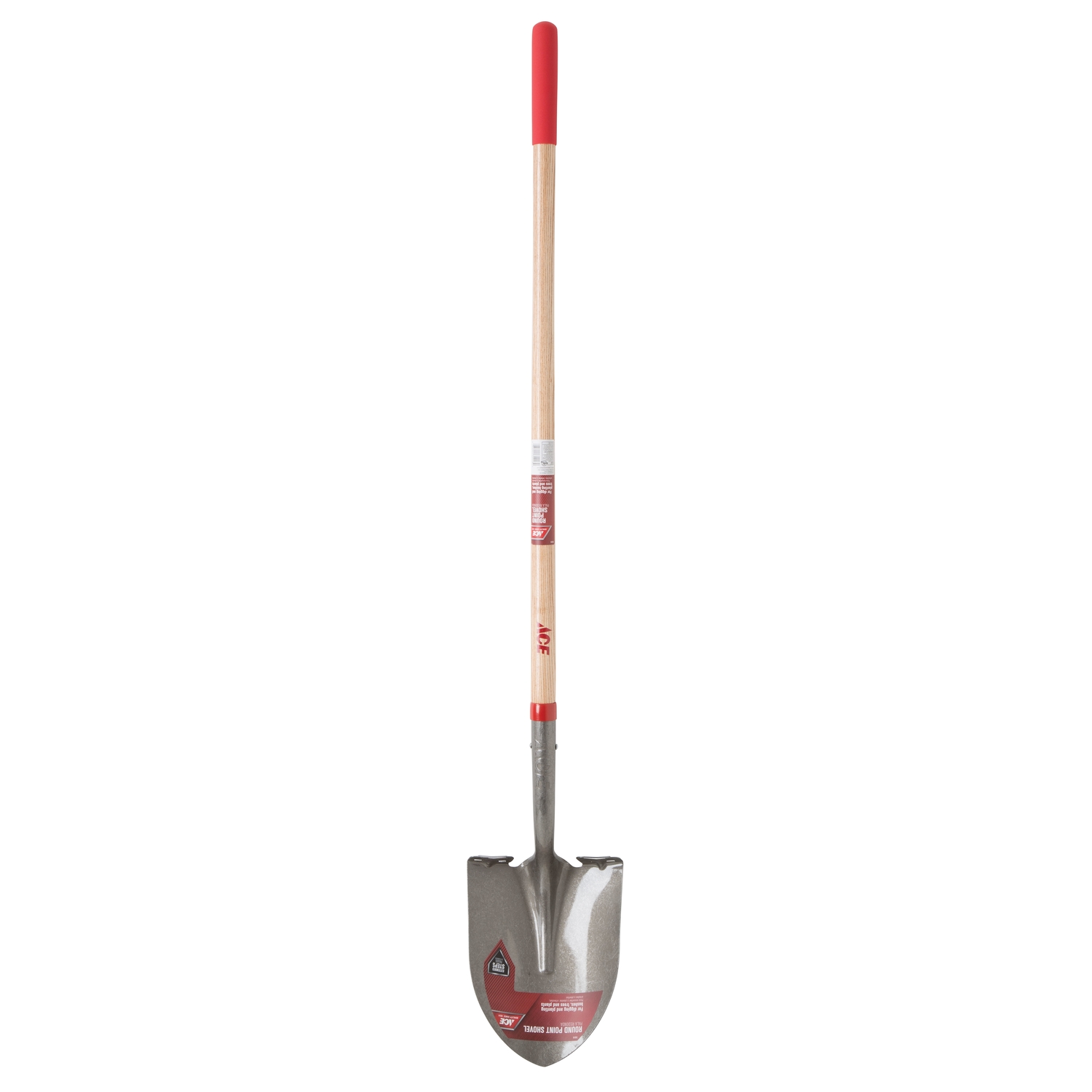 Ace 58 in. Steel Round Digging Shovel Wood Handle