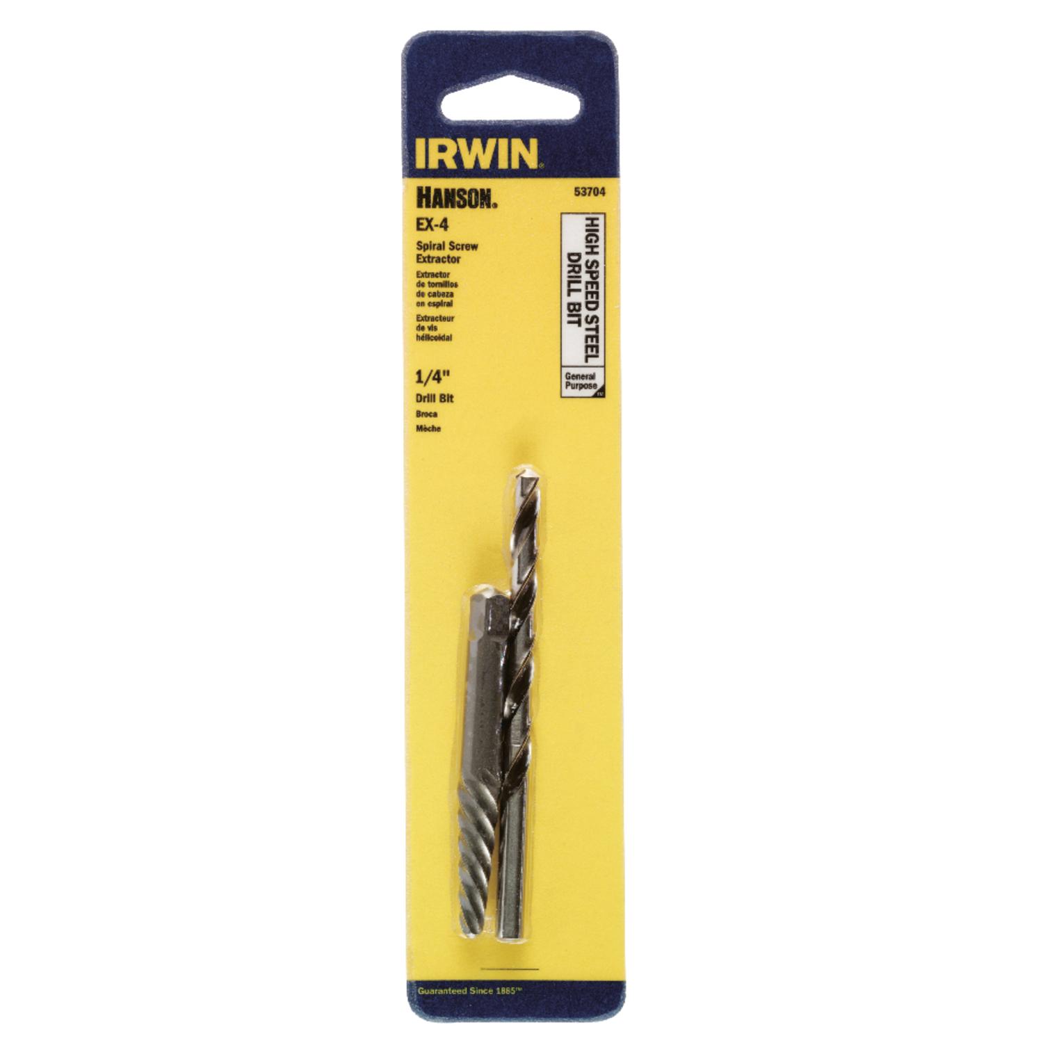 Irwin Hanson 1/4 in. X 1/4 in. D High Speed Steel Drill Bit Extractor Set 6 in. 1 pc