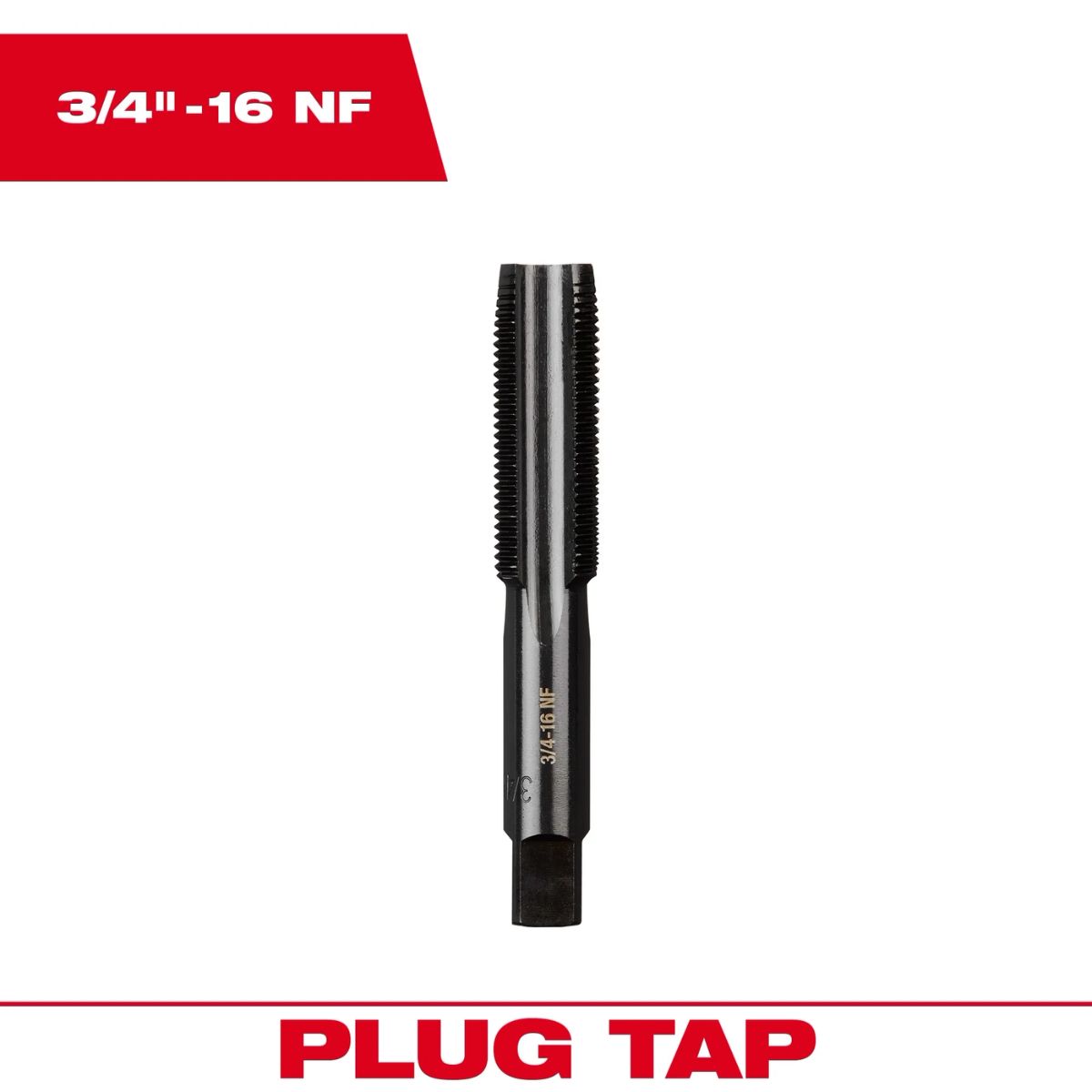 Milwaukee 3/4 in.-16 NF Straight Flute Plug Tap