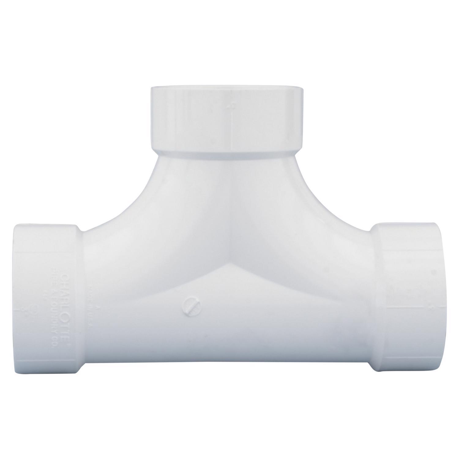 Charlotte Pipe 4 in. Hub X 4 in. D Hub PVC 2-Way Cleanout Tee 1 pk