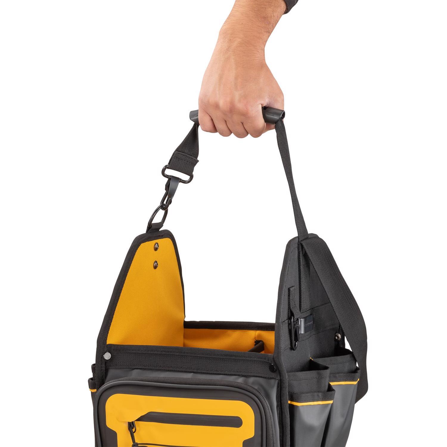 DEWALT Ballistic Nylon Electrician Tote Tote Bag 34 pocket Black/Yellow 1 pc