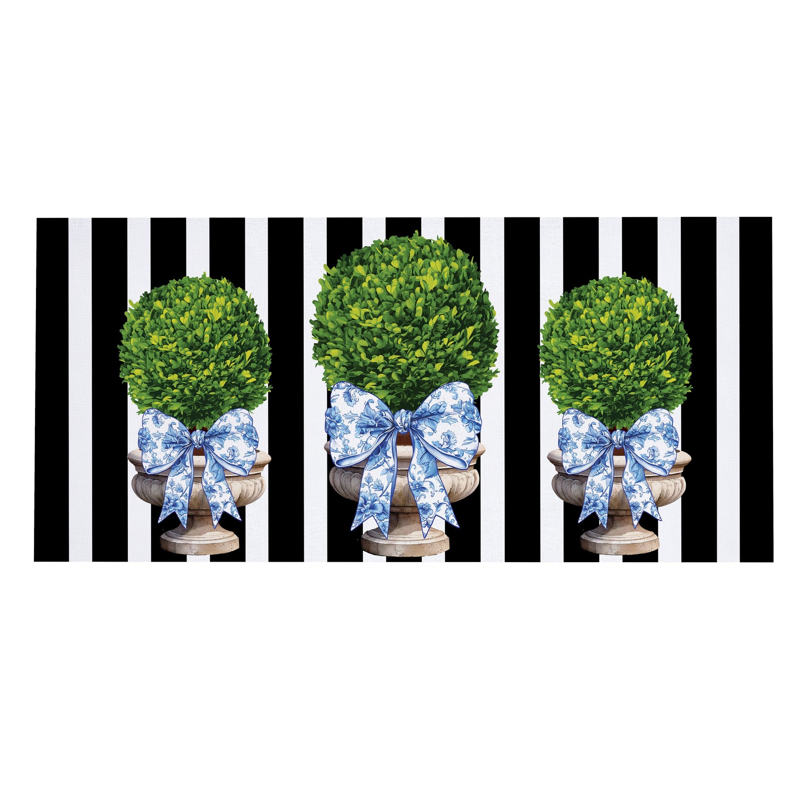 Evergreen Topiary With Bow Sassafras Switch Mat