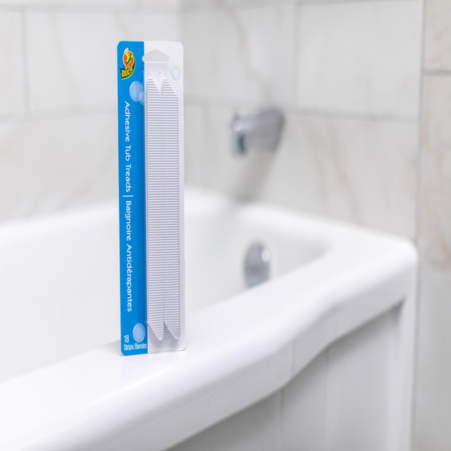 Duck White Shower and Bath Treads Polyurethane 1/32 in. H X 8 3/4 in. L