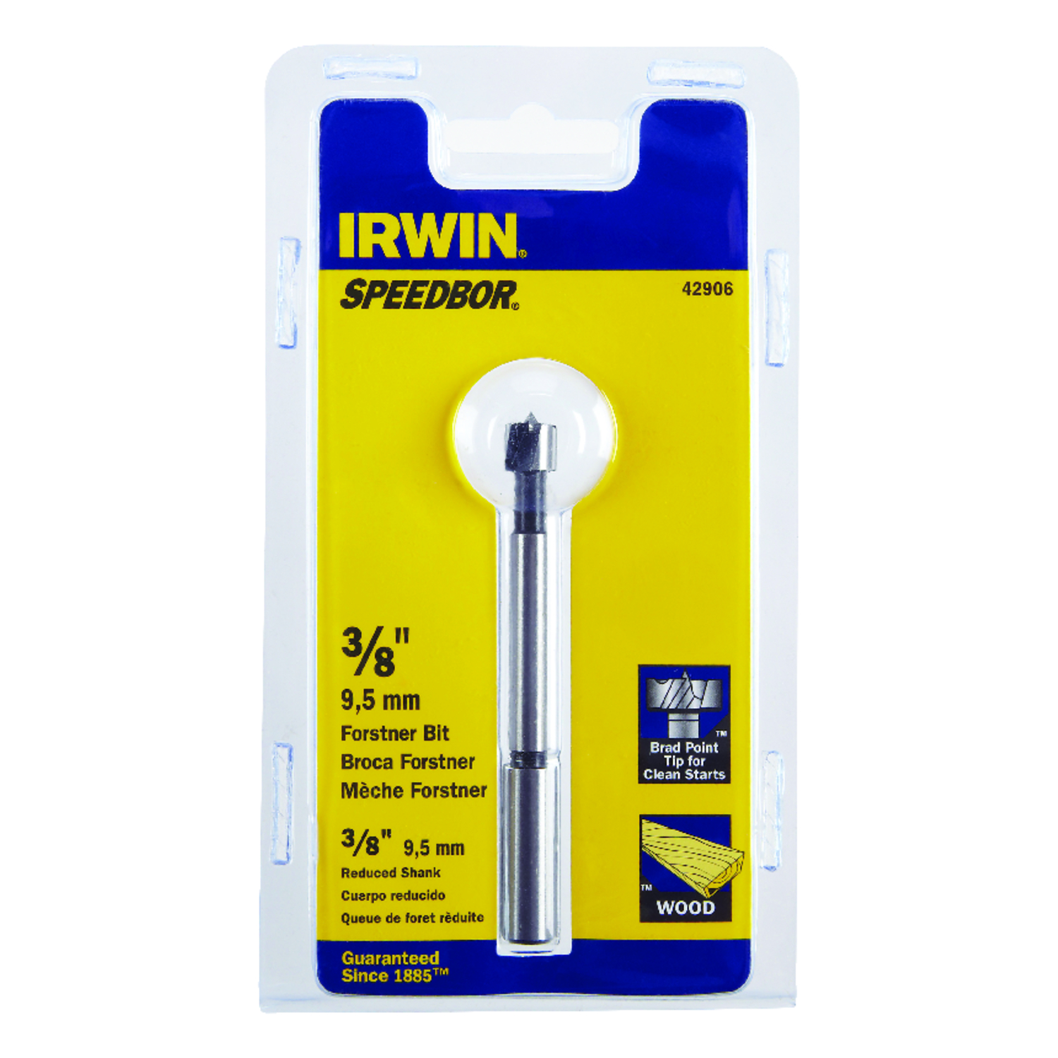 Irwin Marples 3/8 in. X 4 in. L Carbon Steel Forstner Drill Bit 1 pc