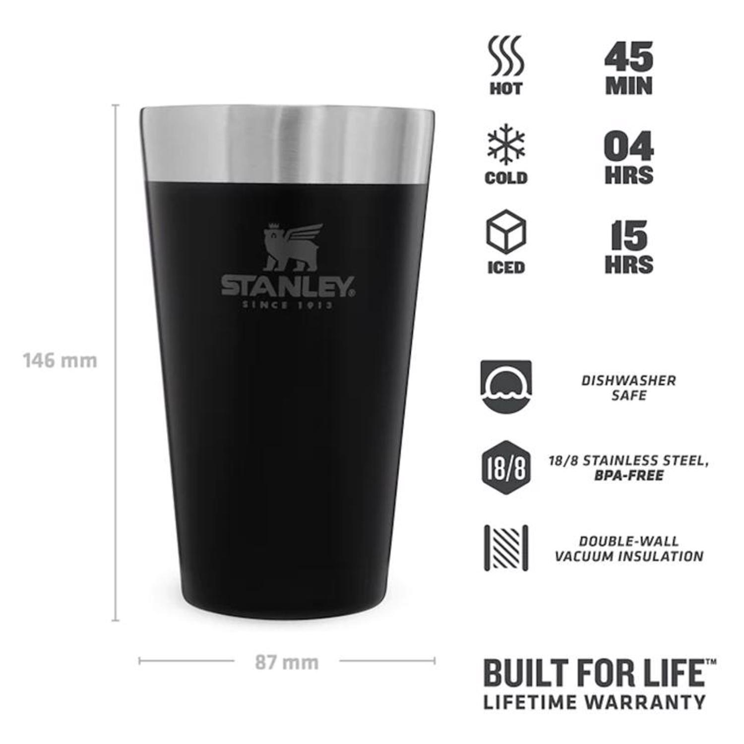 Stanley Adventure 16 oz Matte Black BPA Free Stackable Pint