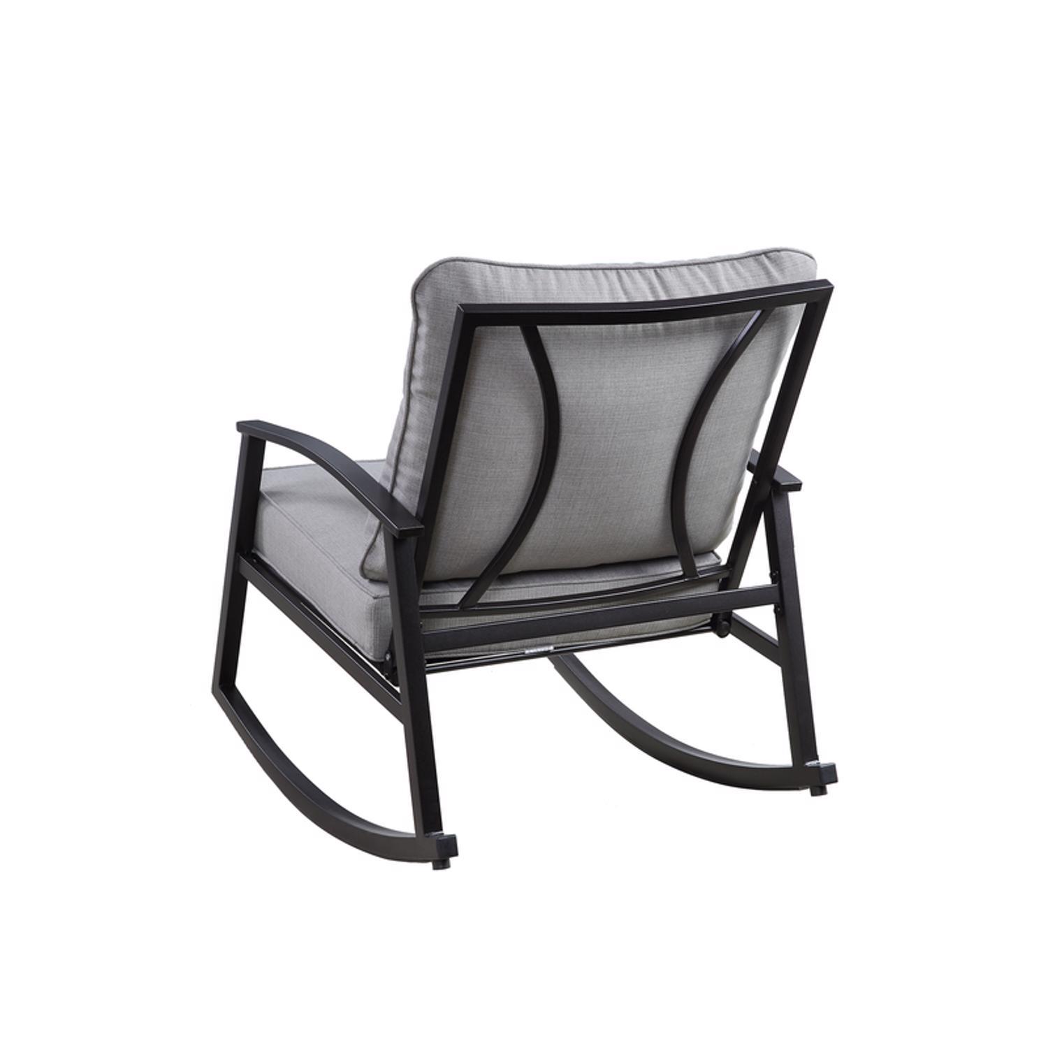 Living Accents Burlington 3 pc Black Steel Bistro Set Gray
