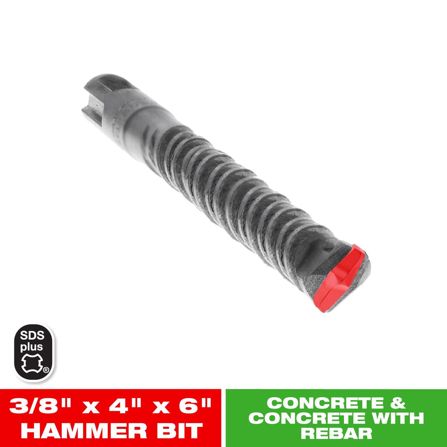 Diablo 3/8 in. X 6 in. L Carbide Tipped 2-Cutter Hammer Drill Bit SDS-Plus Shank 1 pk