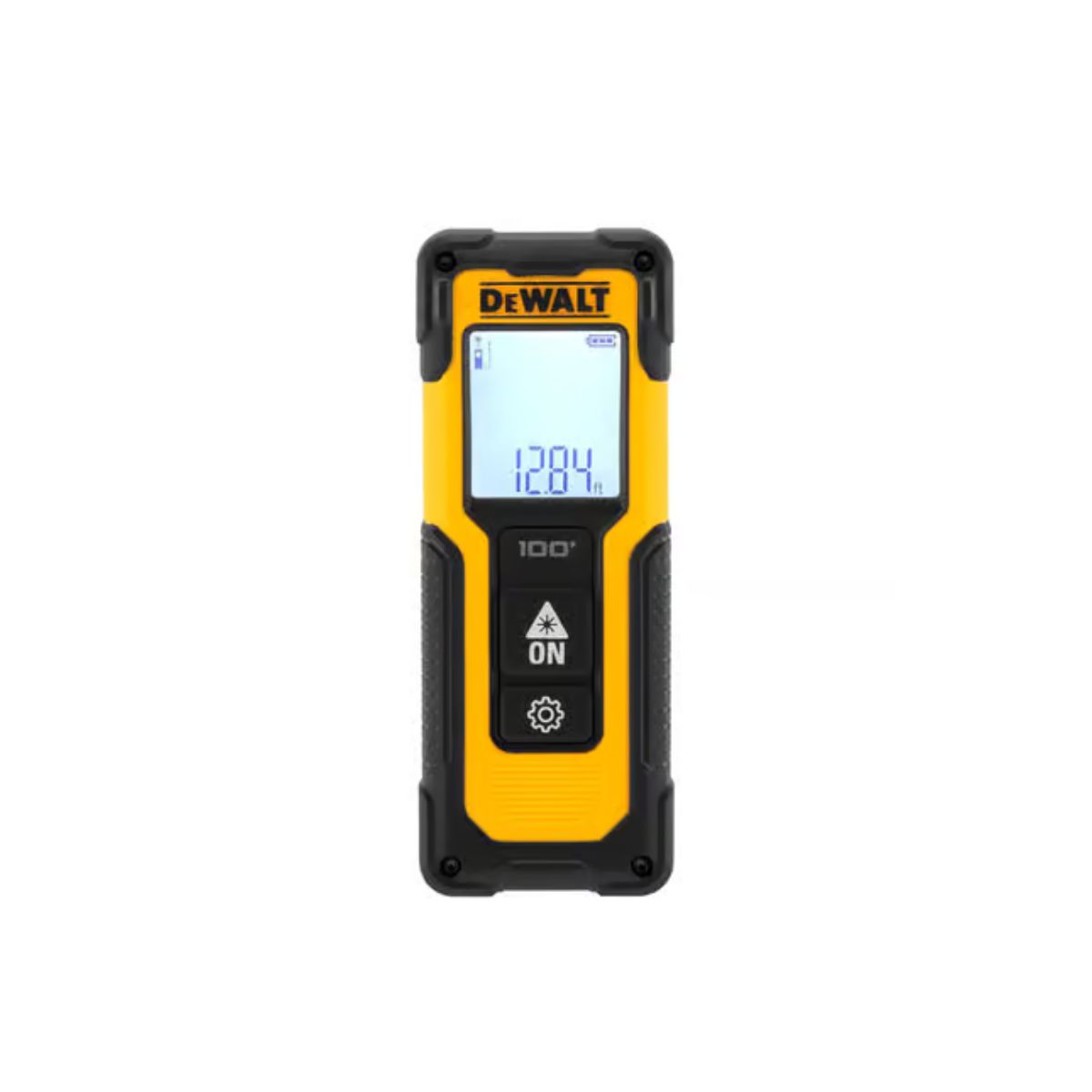 DeWalt 6.5 in. L x 3.8 in. W Laser Distance Measurer 100 ft. Black/Yellow 1 Piece