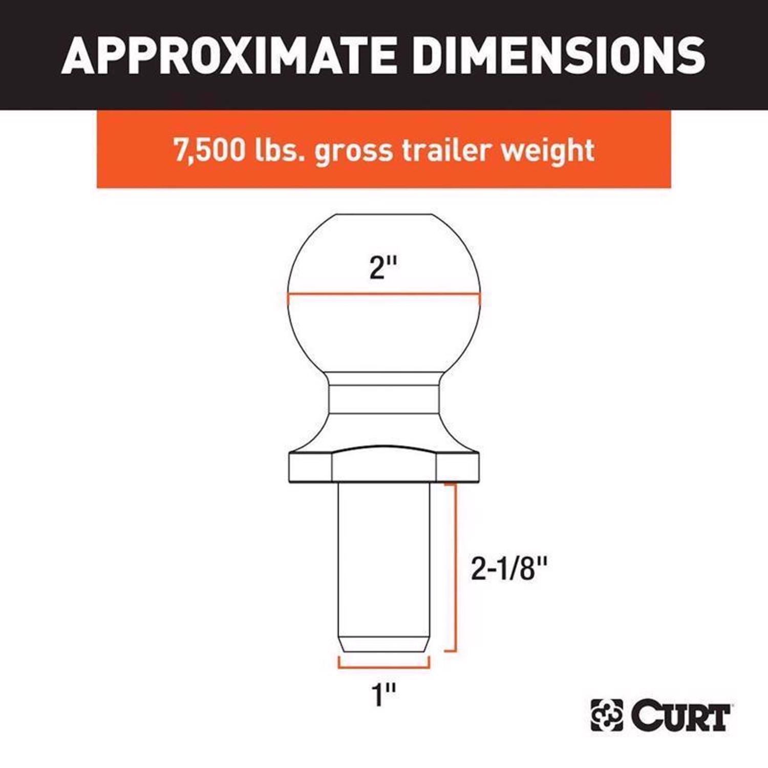 CURT 7500 lb. cap. 2 in. Hitch Ball