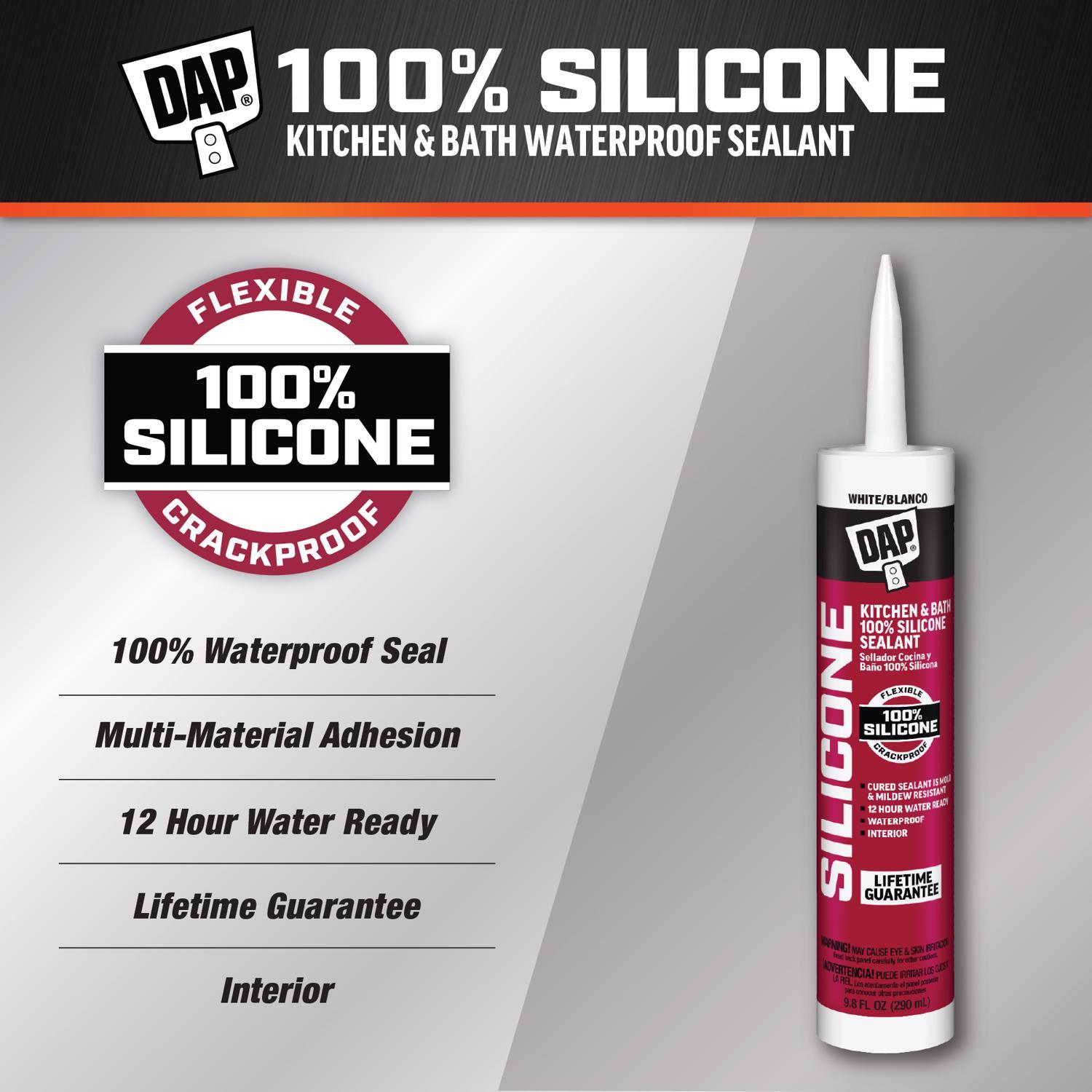 DAP White Silicone Kitchen and Bath Sealant 10.1 oz