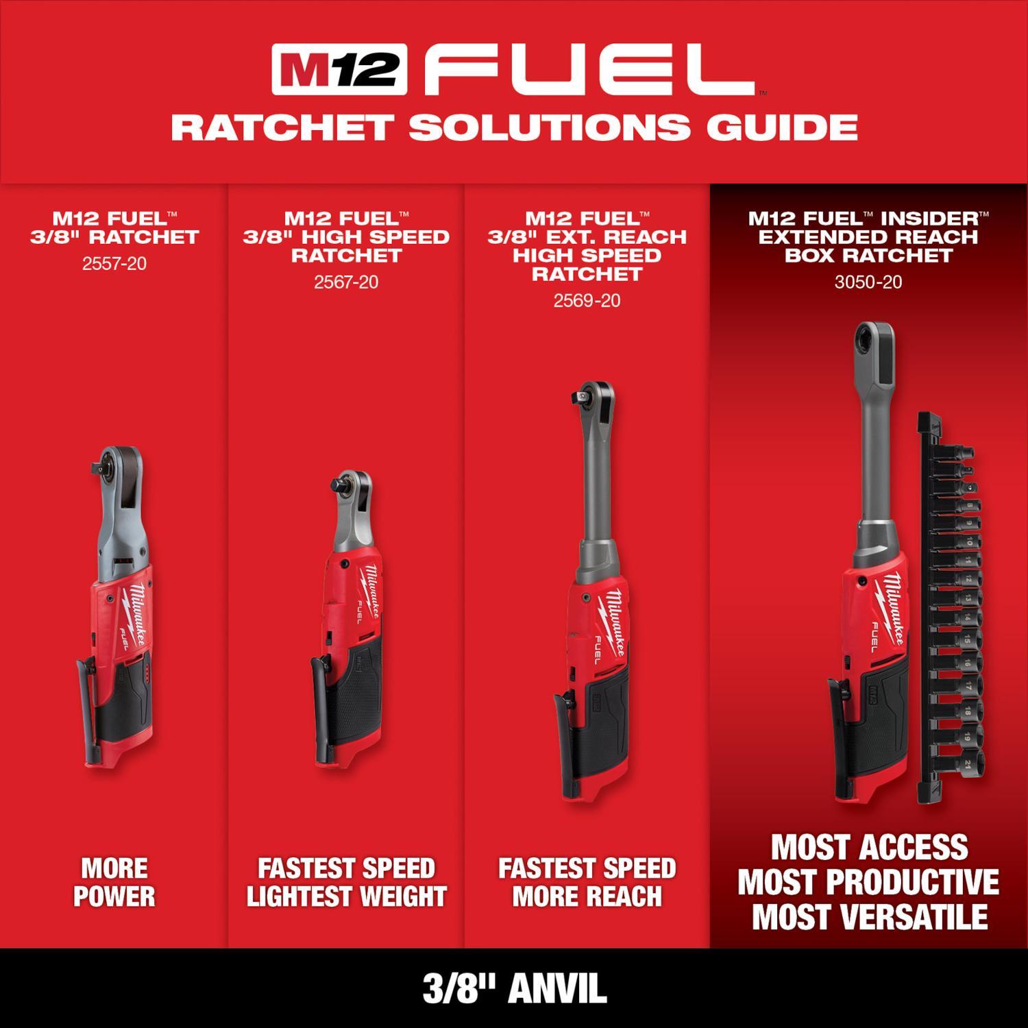 Milwaukee M12 FUEL 3/8 in. Brushless Cordless Ratchet Tool Only