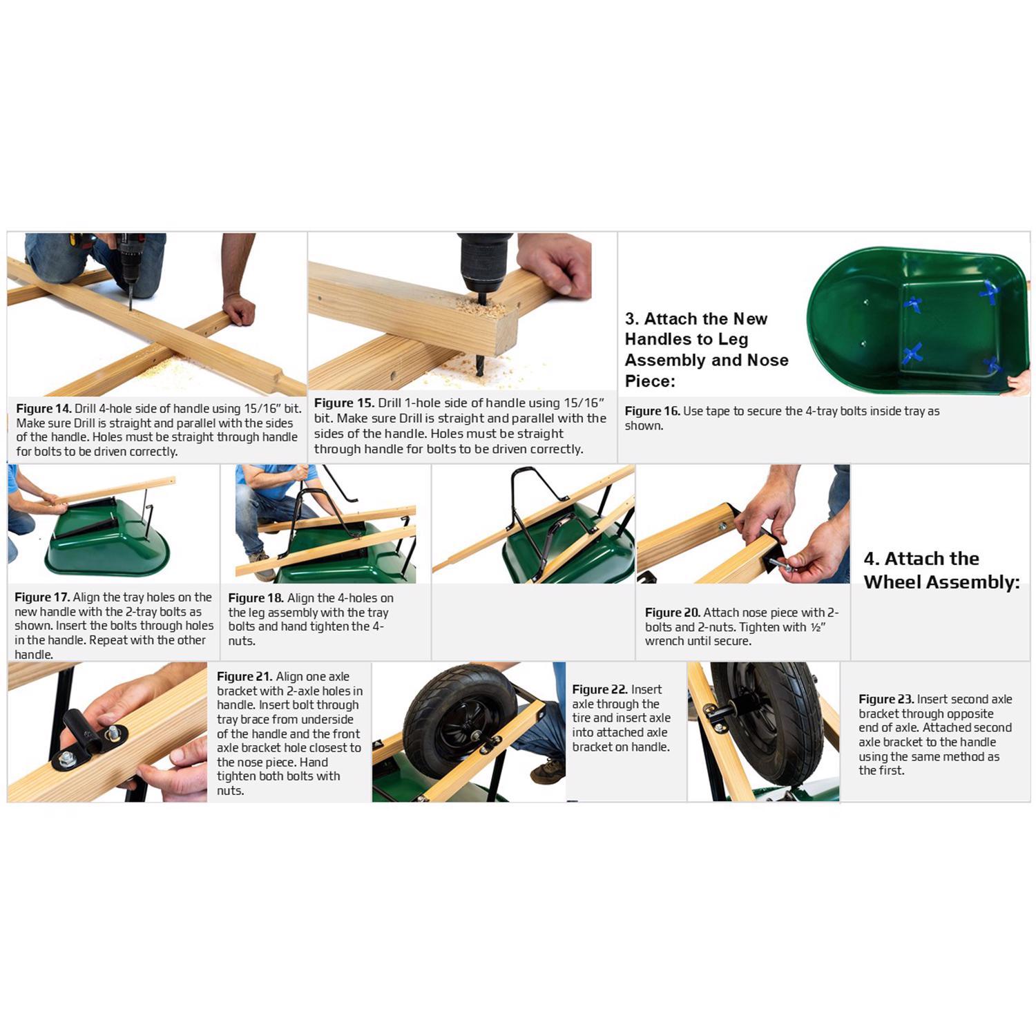 Truper Replacement Wheelbarrow Handle Hardwood