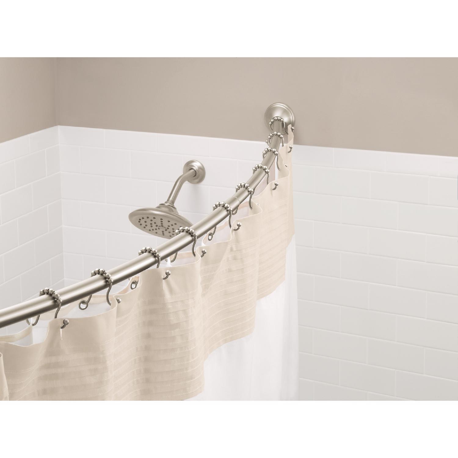 Moen Adjustable Curved Shower Rod 72 in. L Brushed Nickel