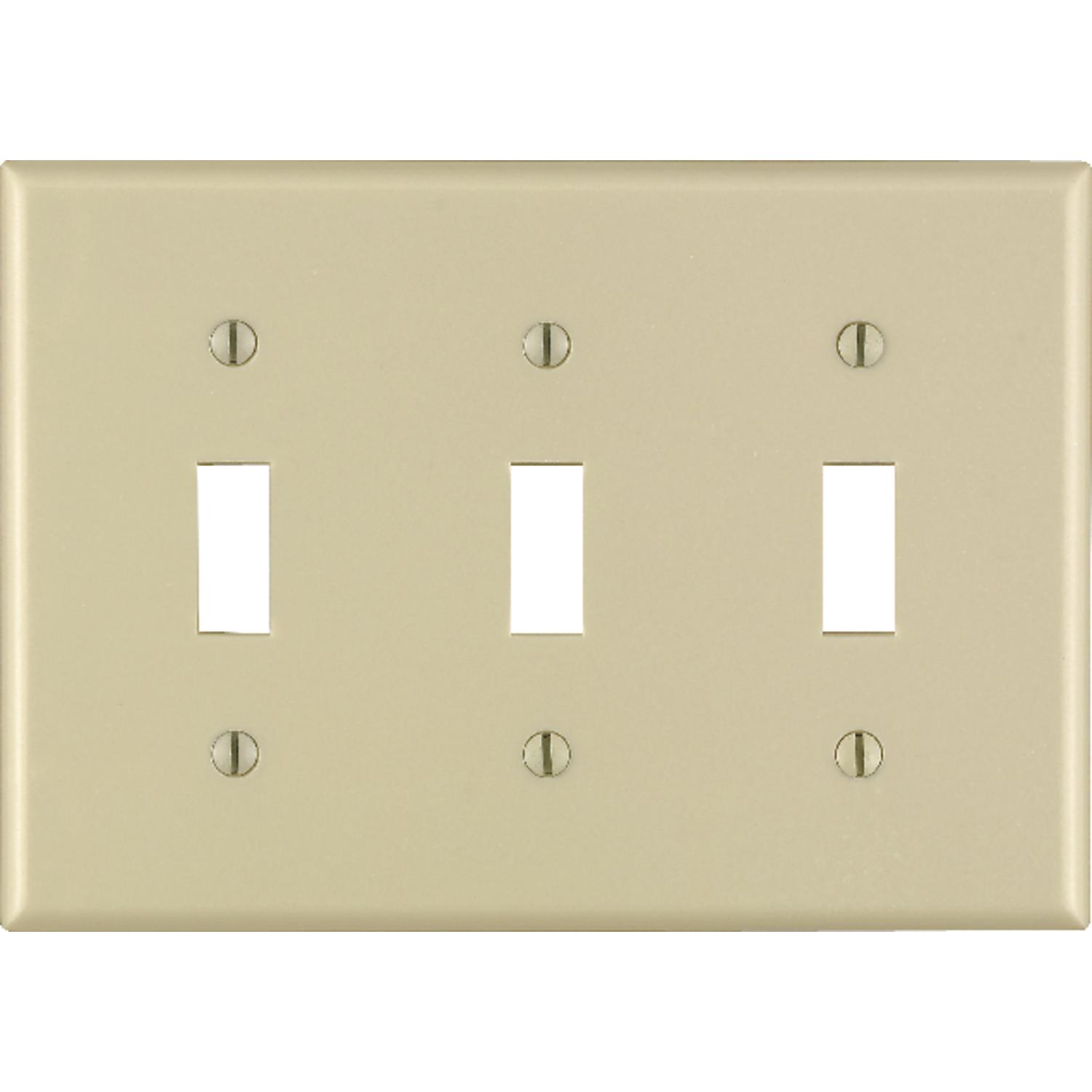 Leviton Ivory 3 gang Thermoset Plastic Toggle Wall Plate 1 pk