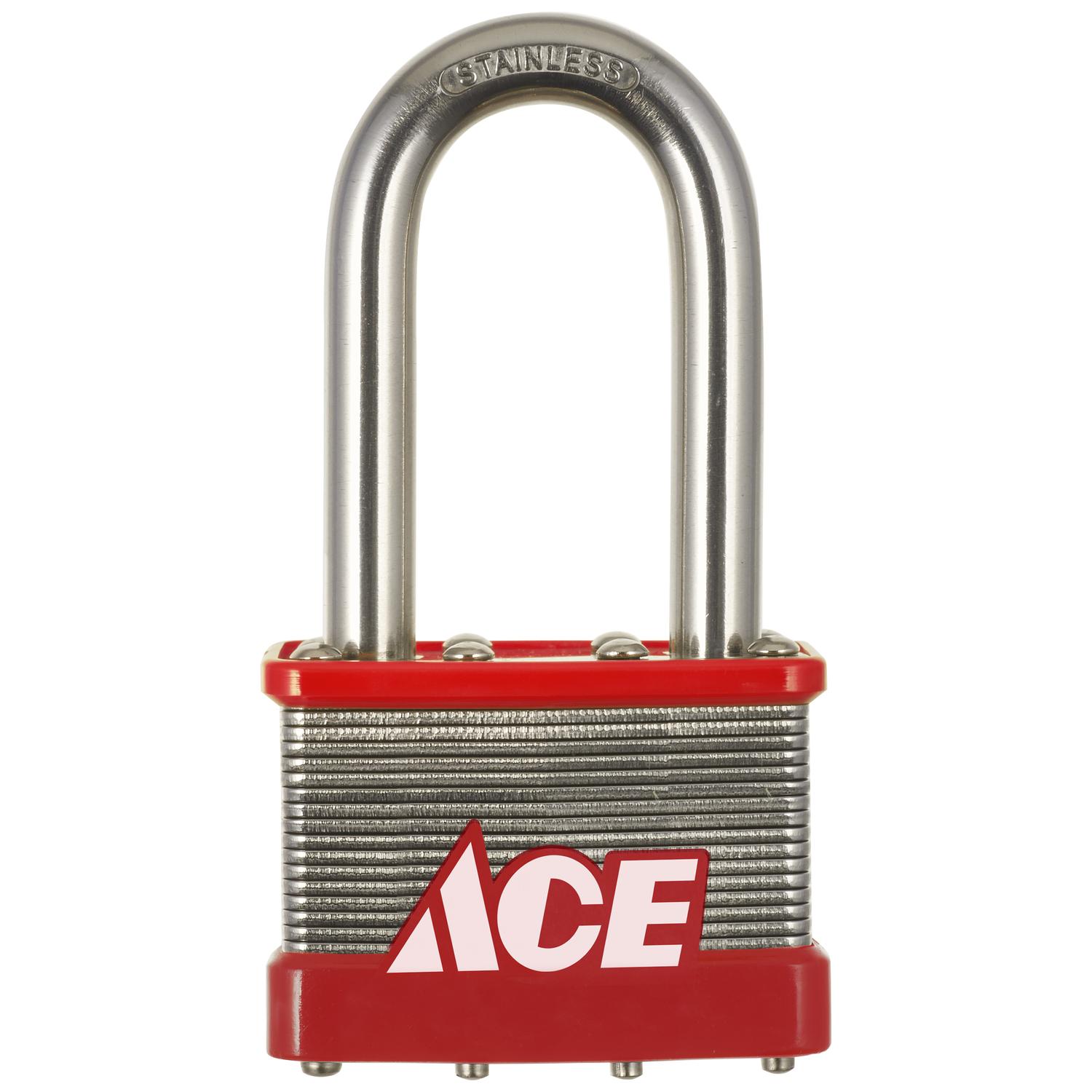 Ace 1-5/8 in. H X 2 in. W X 1-1/8 L Stainless Steel 4-Pin Cylinder Padlock