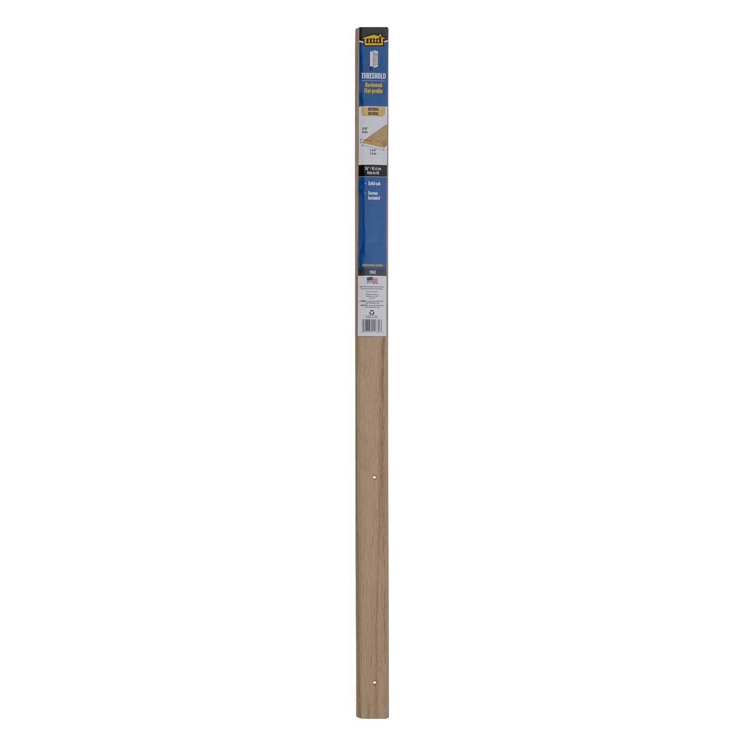 M-D 0.3125 in. H X 1.75 in. W X 36 in. L Natural Hardwood Flat Top Threshold Oak