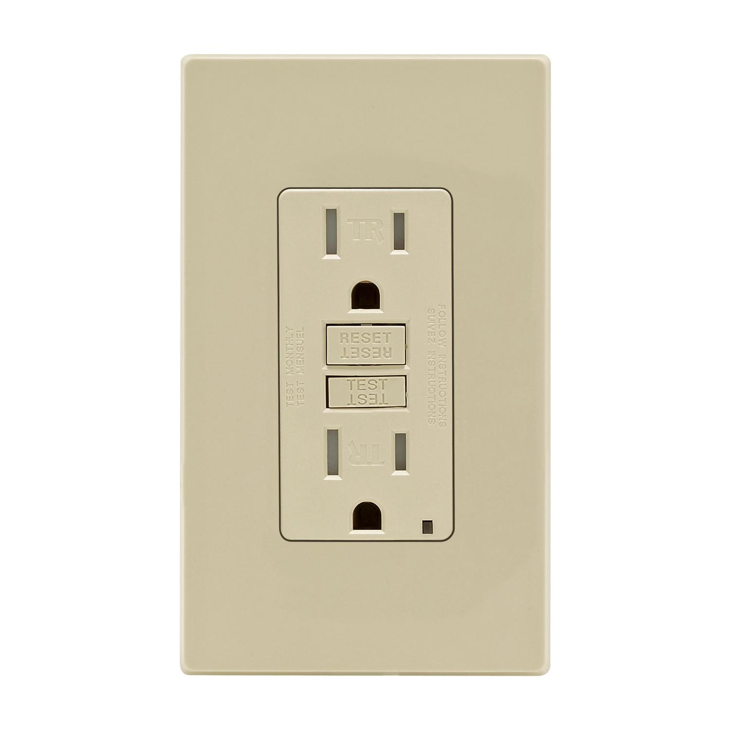 Leviton 15 amps 125 V Ivory Outlet/Wallplate 5-15R 1 pk