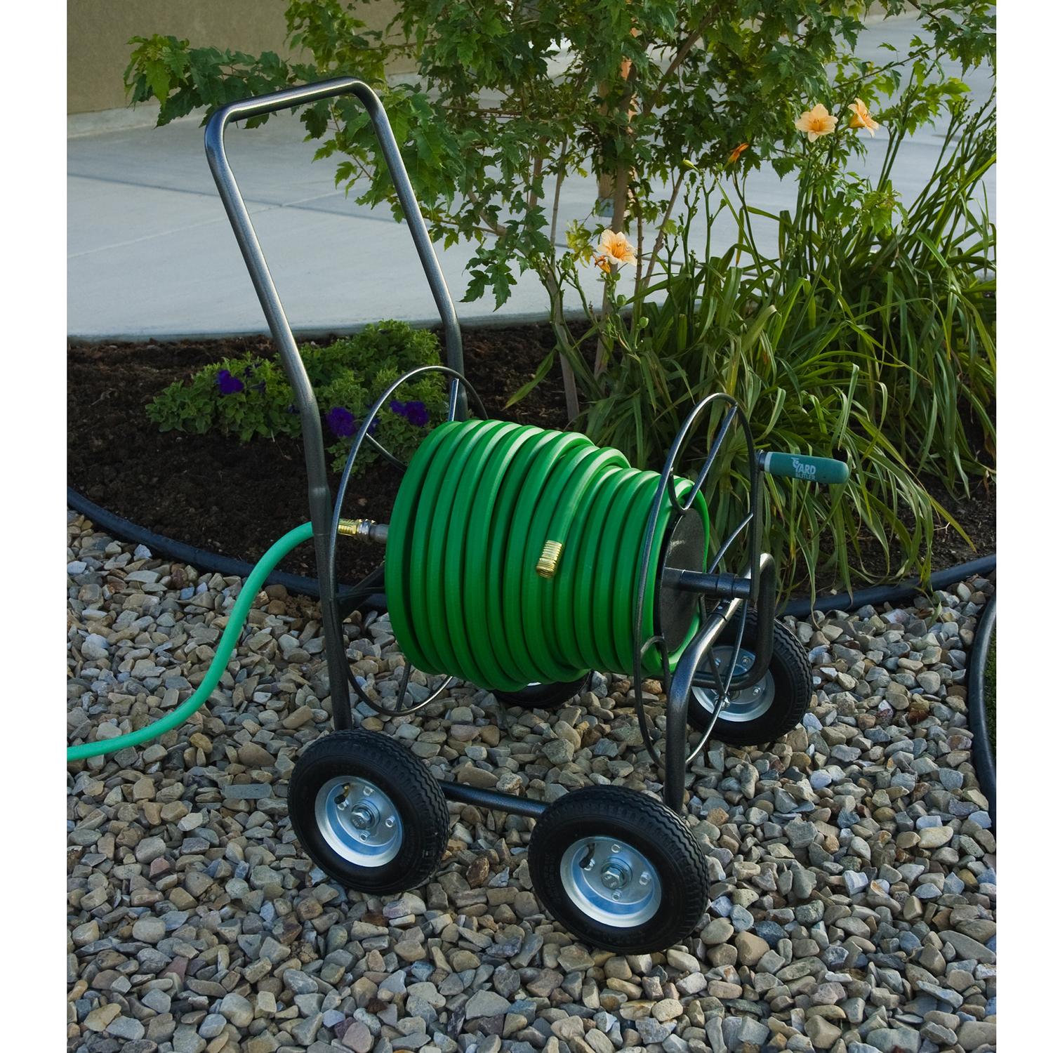 Yard Butler 400 ft. Silver Wheeled Hose Reel Cart