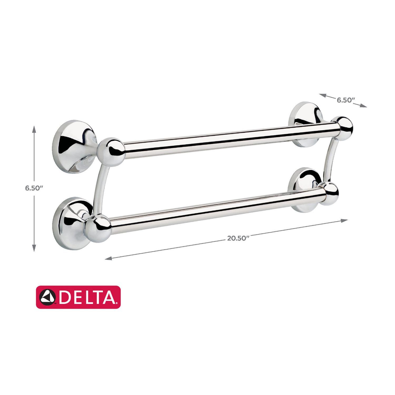Delta 20.5 in. L Stainless Steel Towel Bar with Assist Bar