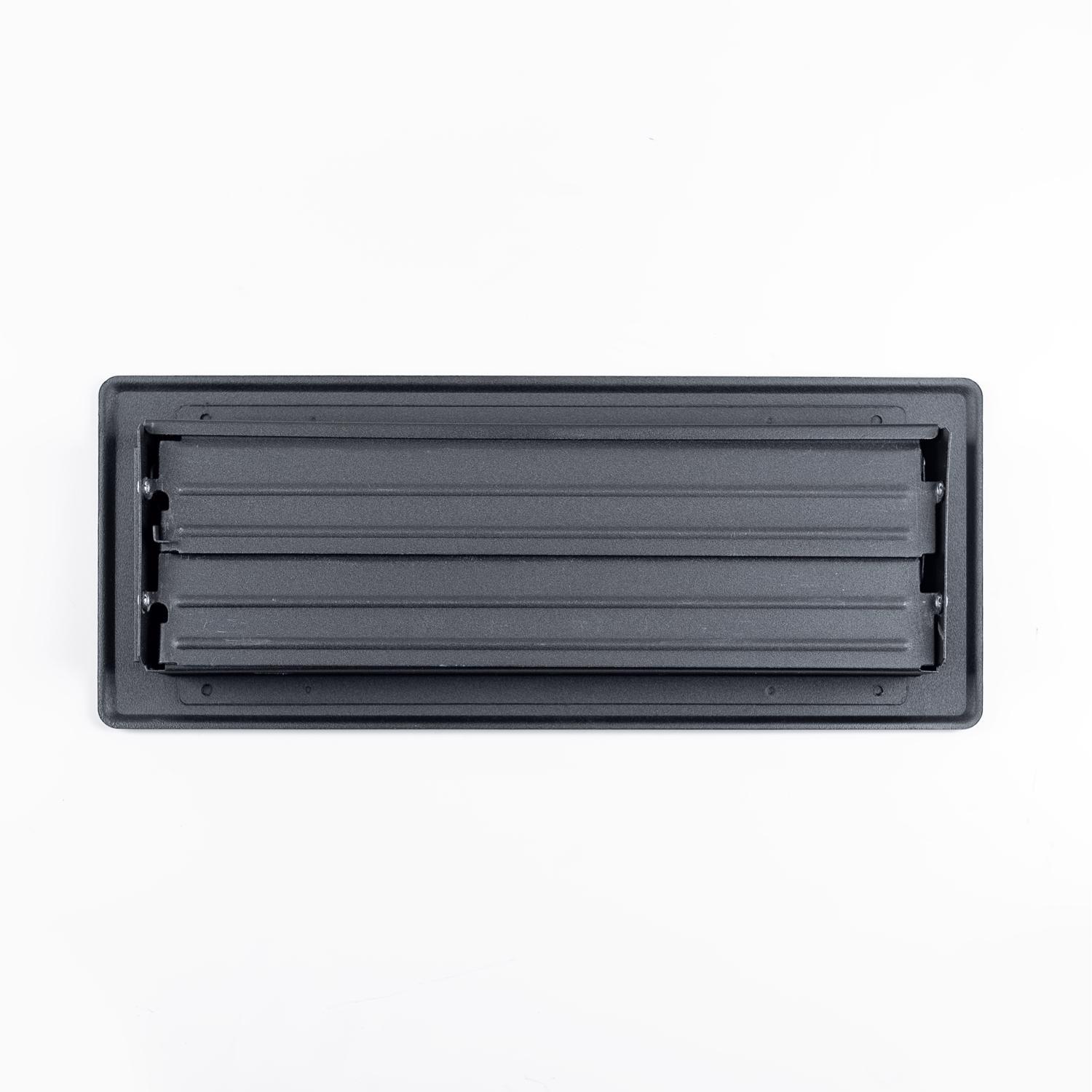 RectorSeal Tru Aire 4 in. H X 12 in. W 2-Way Powder Coat Black Steel Floor Register