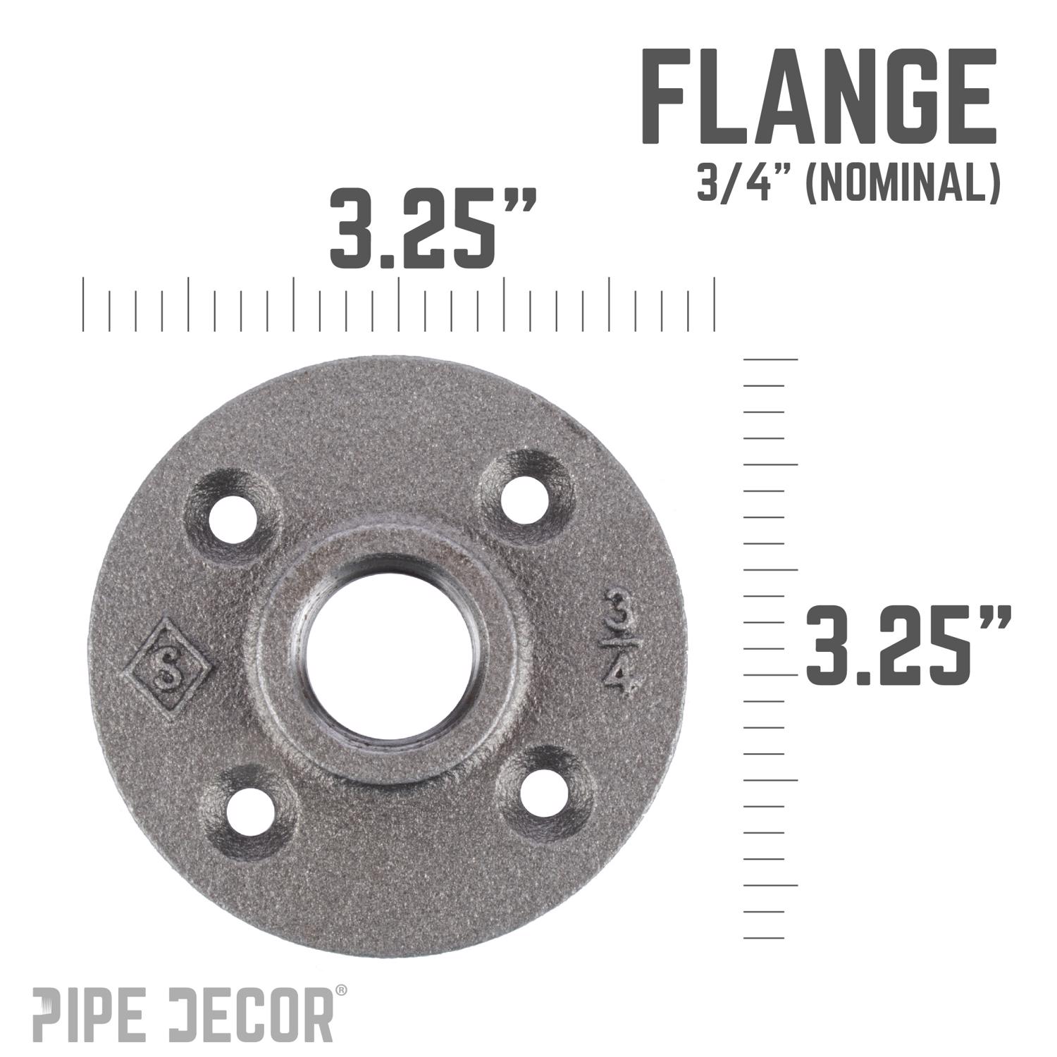 STZ Industries 3/4 in. FIP each Black Malleable Iron Floor Flange