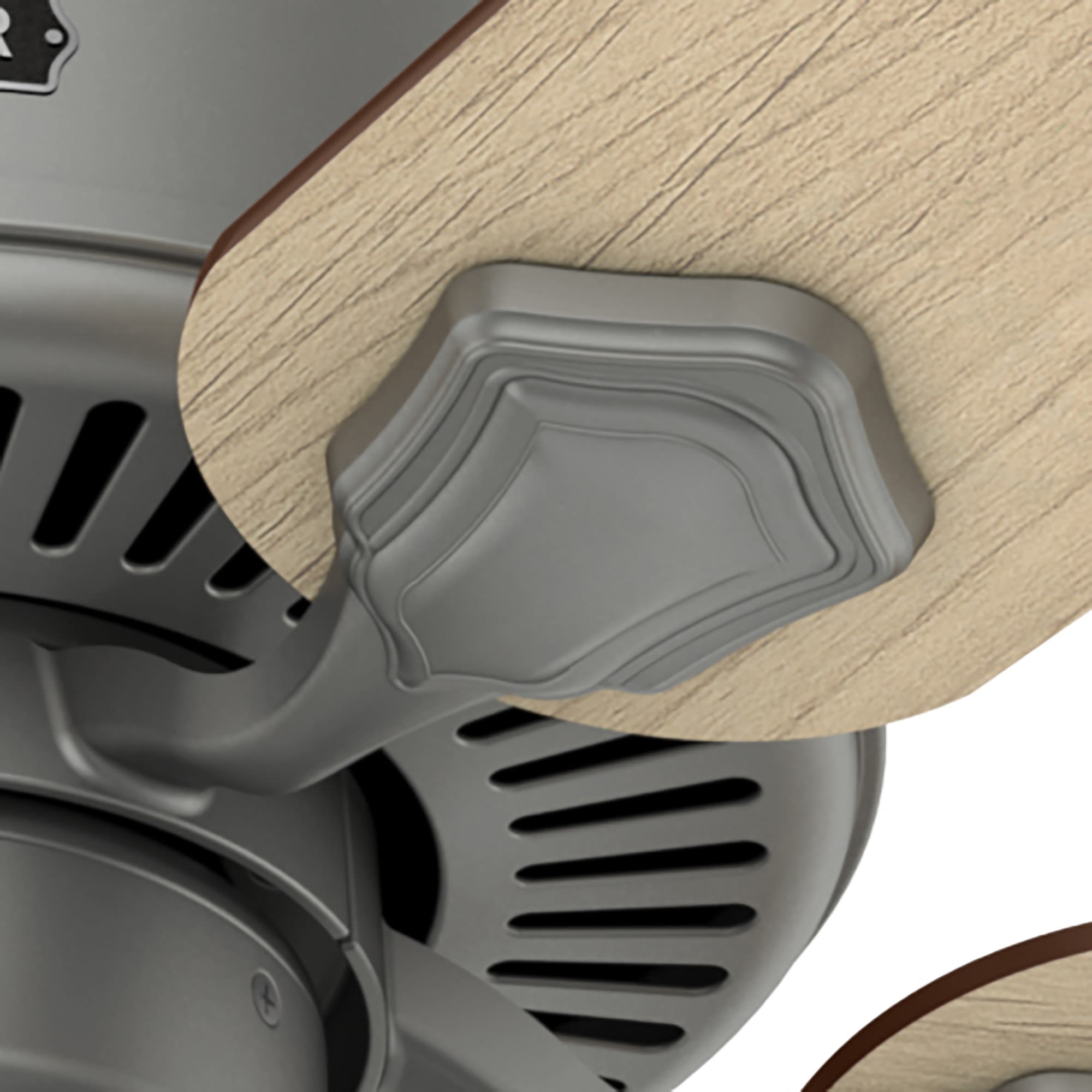 Hunter Fan Swanson 44 inch Matte Silver with Autumn Walnut / Natural Wood Blades Ceiling Fan