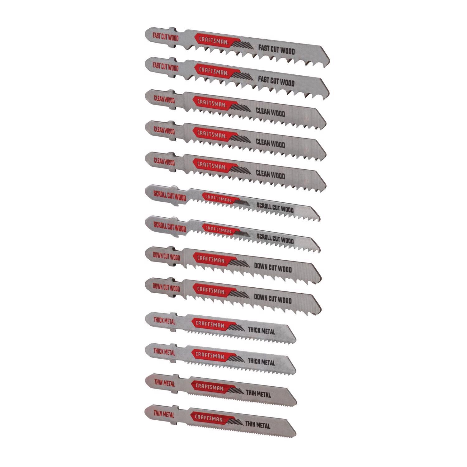 Craftsman High Carbon Steel T-Shank Jig Saw Blade Set 13 pc