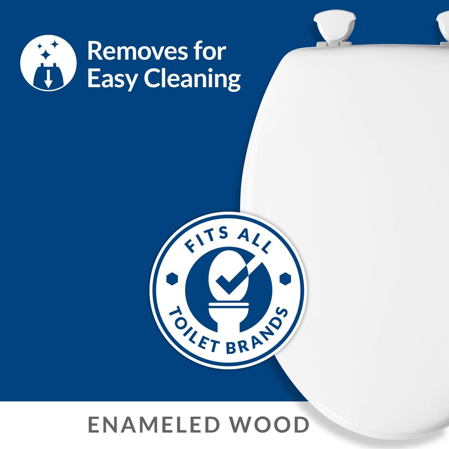 Mayfair by Bemis Westport Elongated White Enameled Wood Toilet Seat