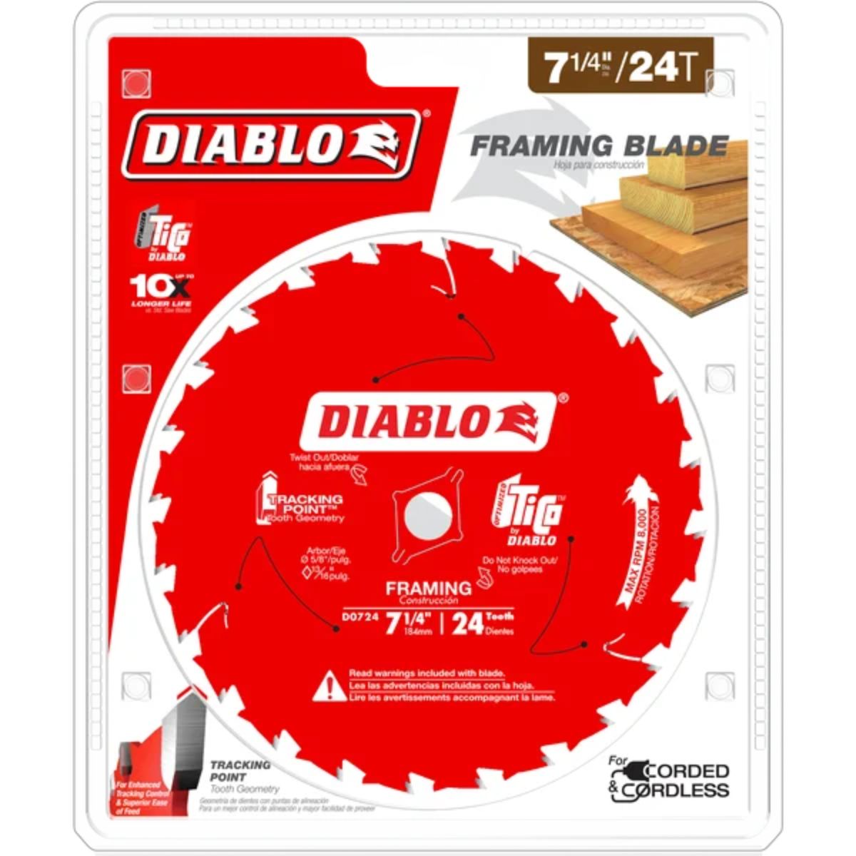 Diablo 7.25 in. Framing Saw Blade for Wood 2-Pack