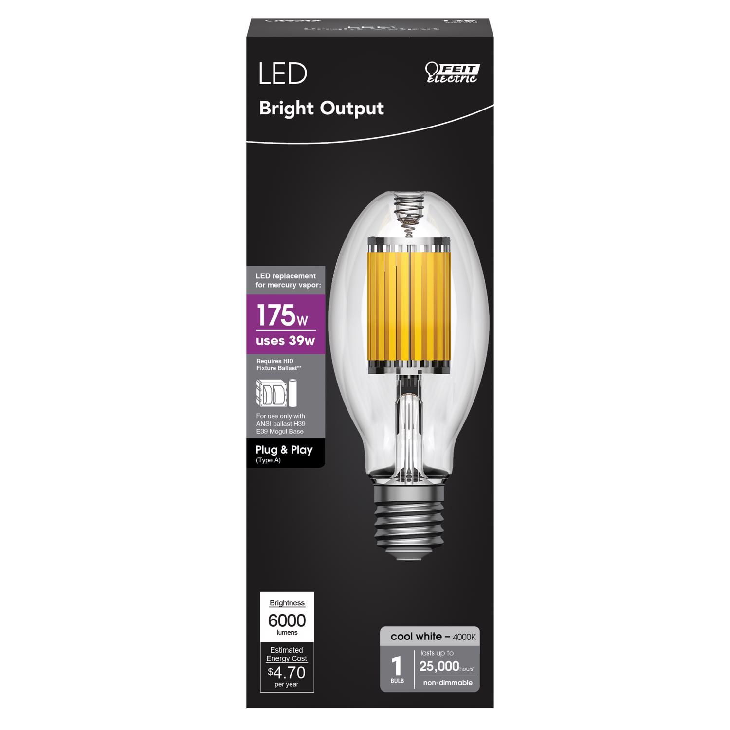 Feit 175 W ED28 HID Bulb 6000 lm Cool White High Lumen 1 pk