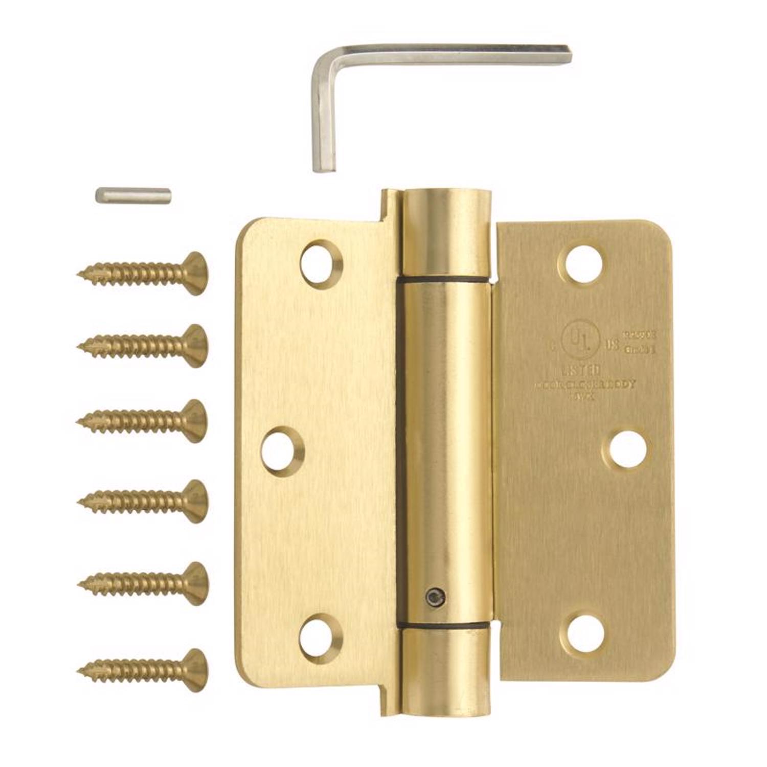 Ace 3.5 in. L Satin Brass Self Closing Hinge 1 pk