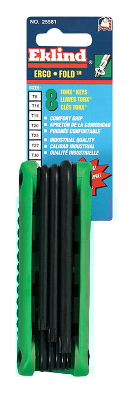 Eklind Ergo-Fold T8-T40 Fold-Up Torx Hex Key Set 8 pc