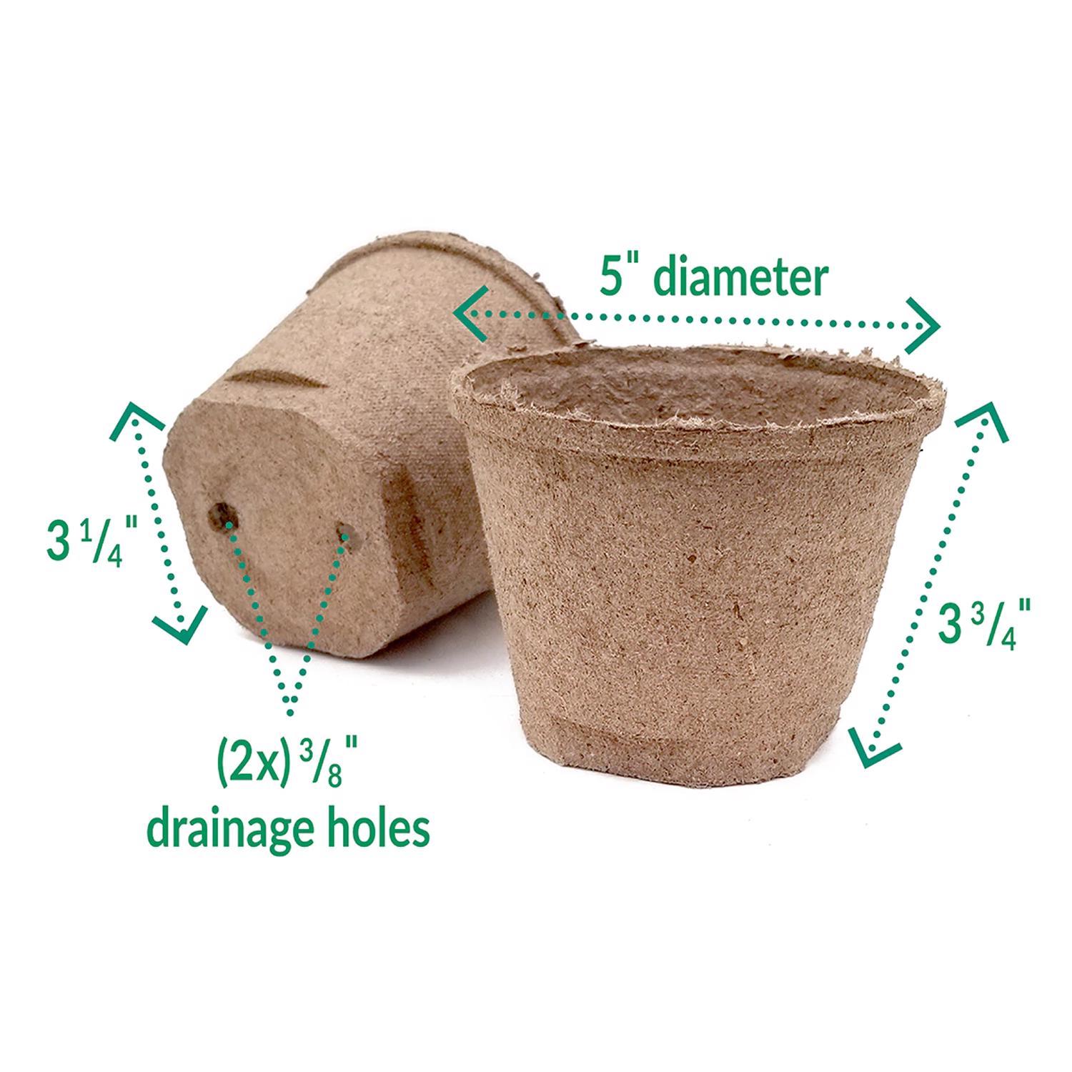 Jiffy 5 in. H Seed Starting Peat Pot 6 pk
