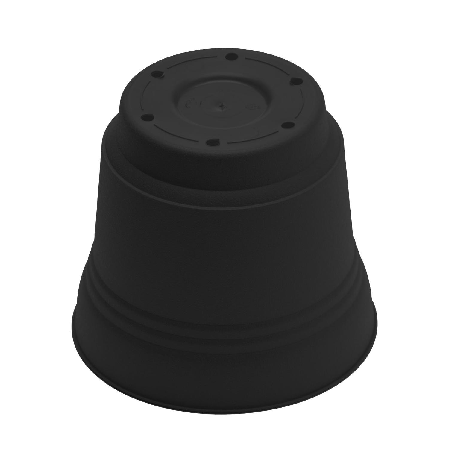 Bloem Saturn 10.75 in. H X 12.25 in. W Plastic Traditional Planter Black