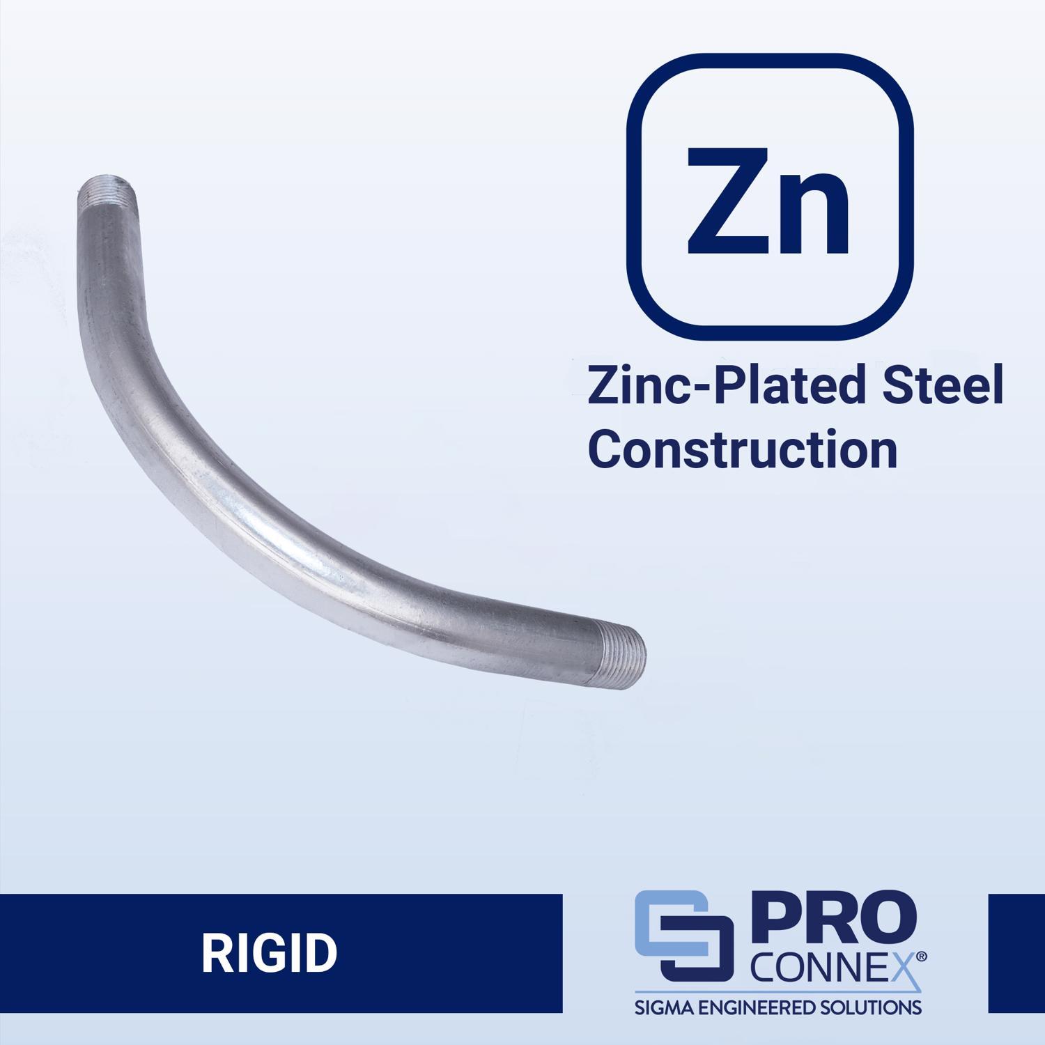 Sigma Engineered Solutions ProConnex 1/2 in. D Galvanized Steel 90 Degree Elbow For Rigid/IMC 1 pk