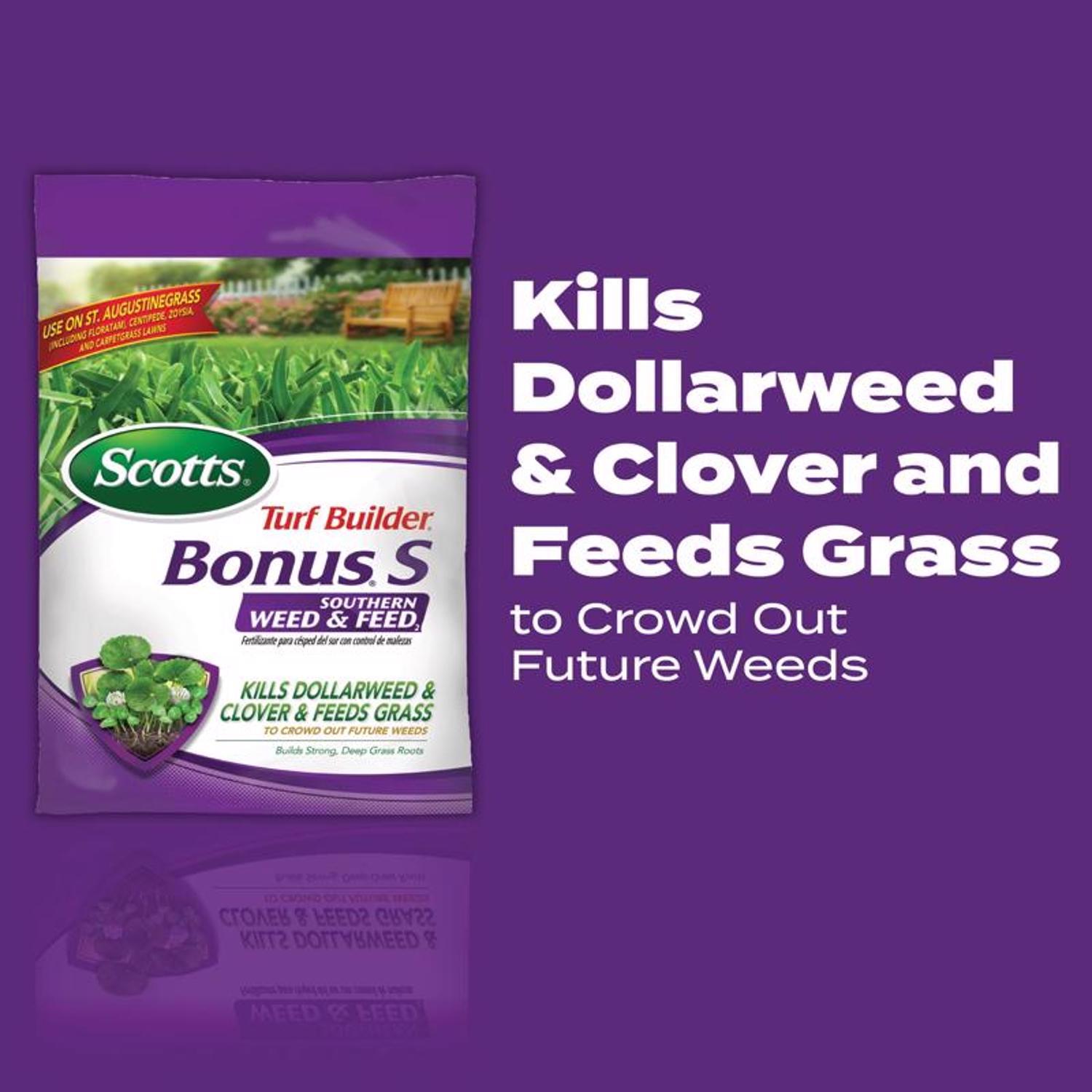 Scotts Turf Builder Bonus S Weed & Feed Southern Lawn Food For Multiple Grass Types 5000 sq ft