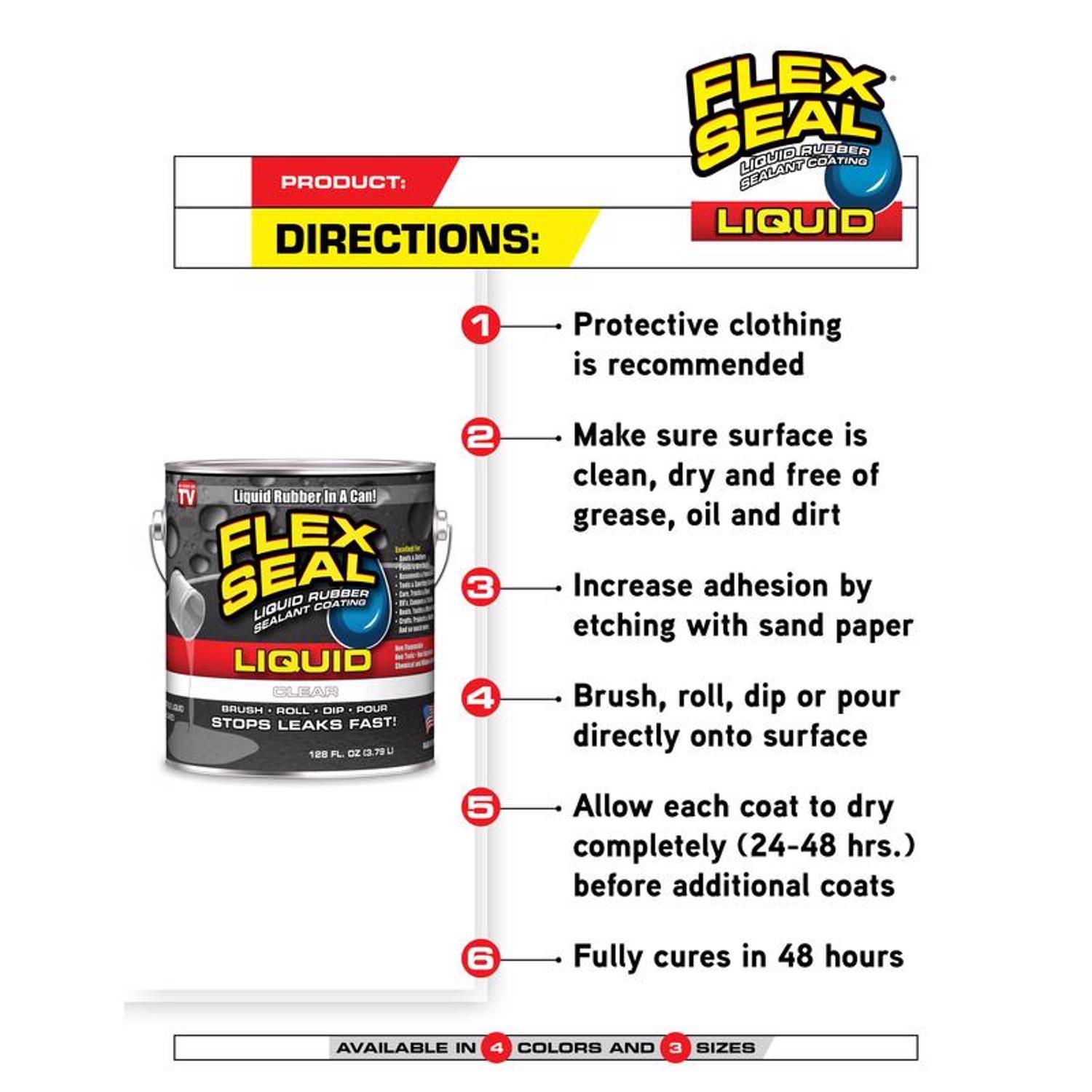 Flex Seal Family of Products Flex Seal White Liquid Rubber Sealant Coating 1 gal