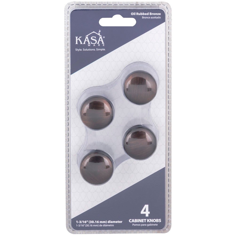 KasaWare 1-3/16 in. Diameter Cabinet Knob in Brushed Oil Rubbed Bronze (4pc Pack) 