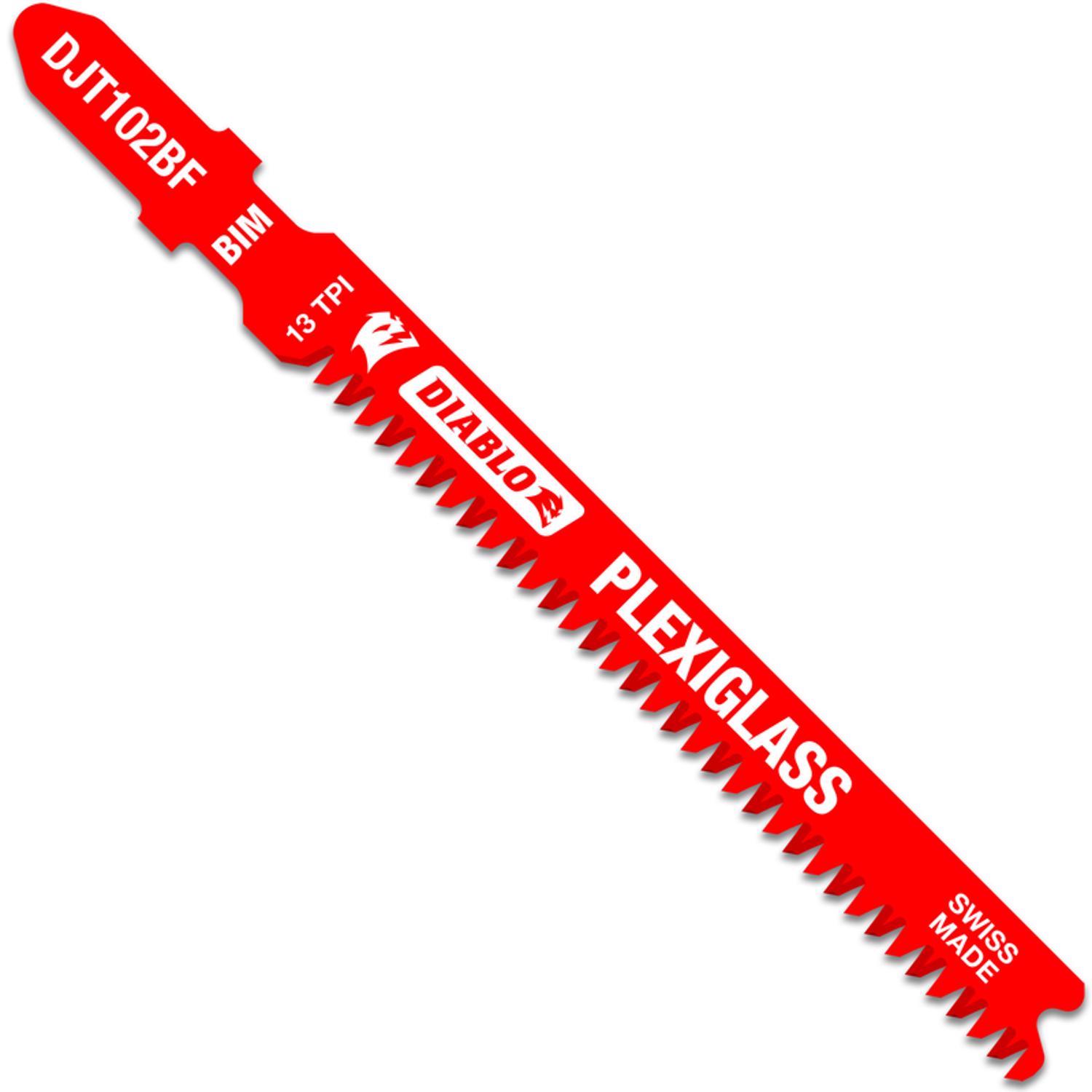 Diablo 3-5/8 in. Bi-Metal T-Shank Plexiglass Jig Saw Blade 13 TPI 5 pk