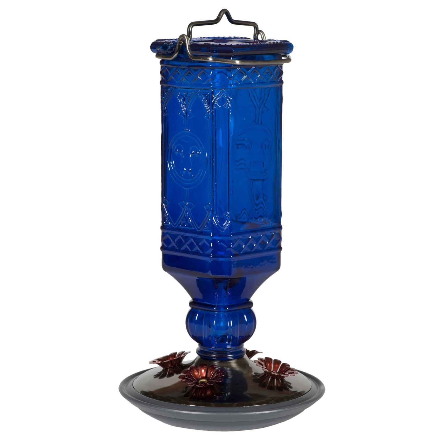 Perky-Pet Hummingbird 16 oz Glass/Metal Nectar Feeder 4 ports