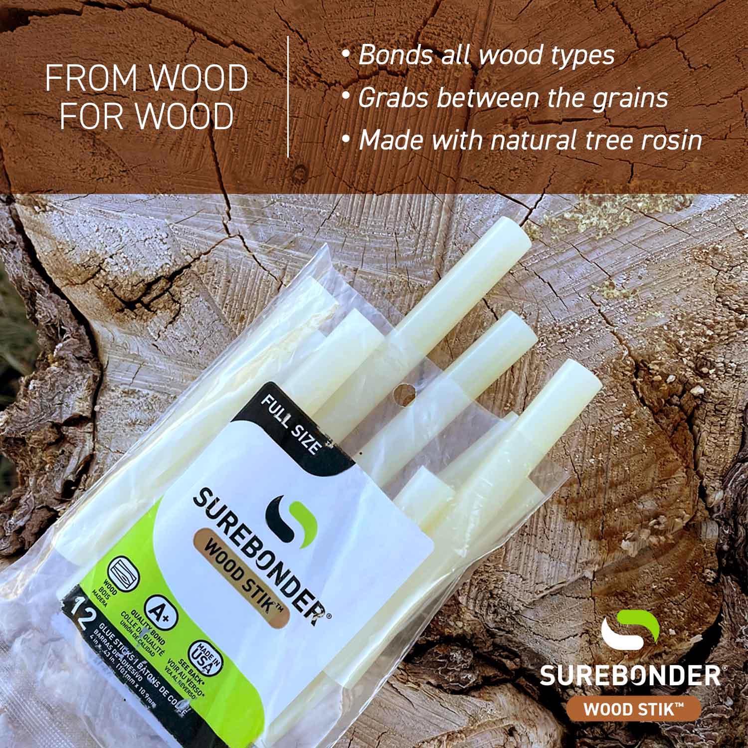 Surebonder Wood Stik 0.44 in. D X 4 in. L Glue Sticks White 12 pk