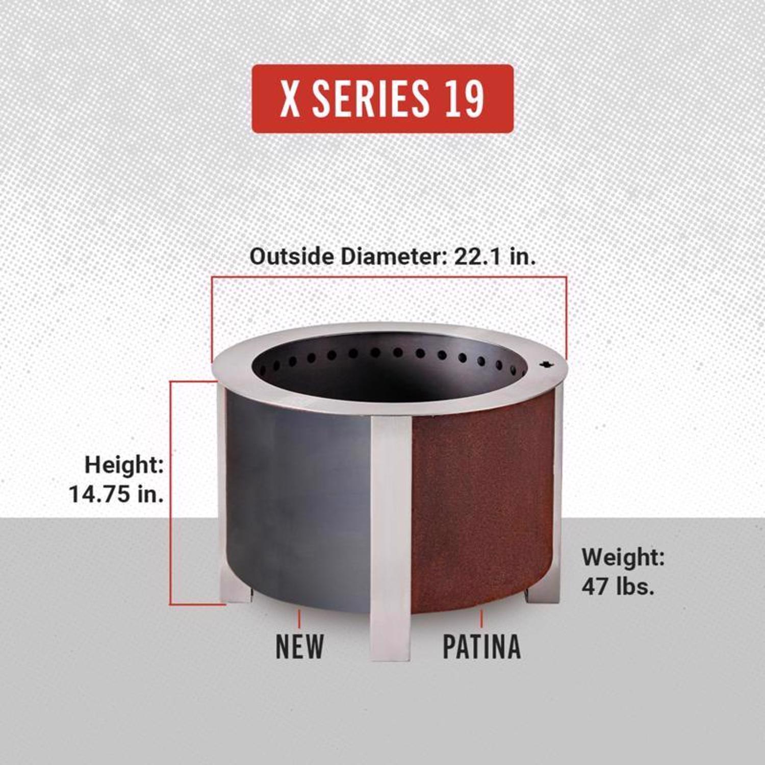 Breeo X Series 19 in. W Corten Steel Outdoor Round Wood Fire Pit