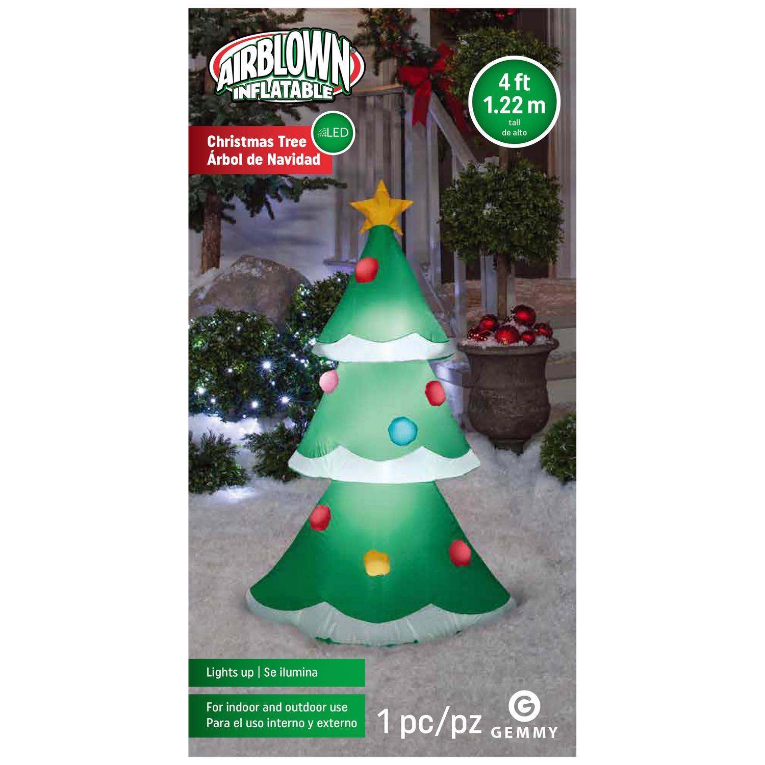 Gemmy Airblown Inflatable Christmas Tree with Snowy Layers 48 in. Inflatable