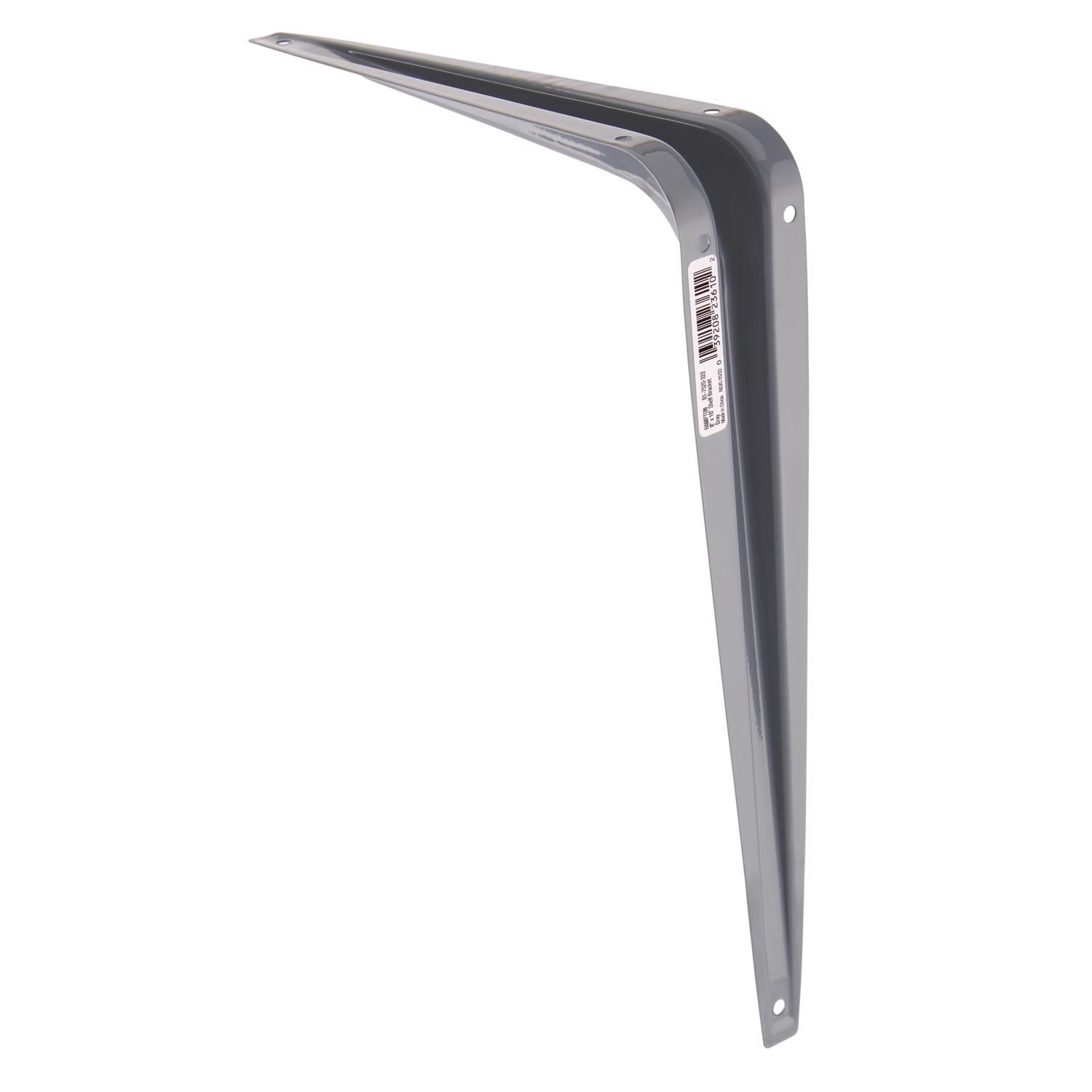 Hampton Gray Steel Shelf Support 18 Ga. 8 in. L 100 lb